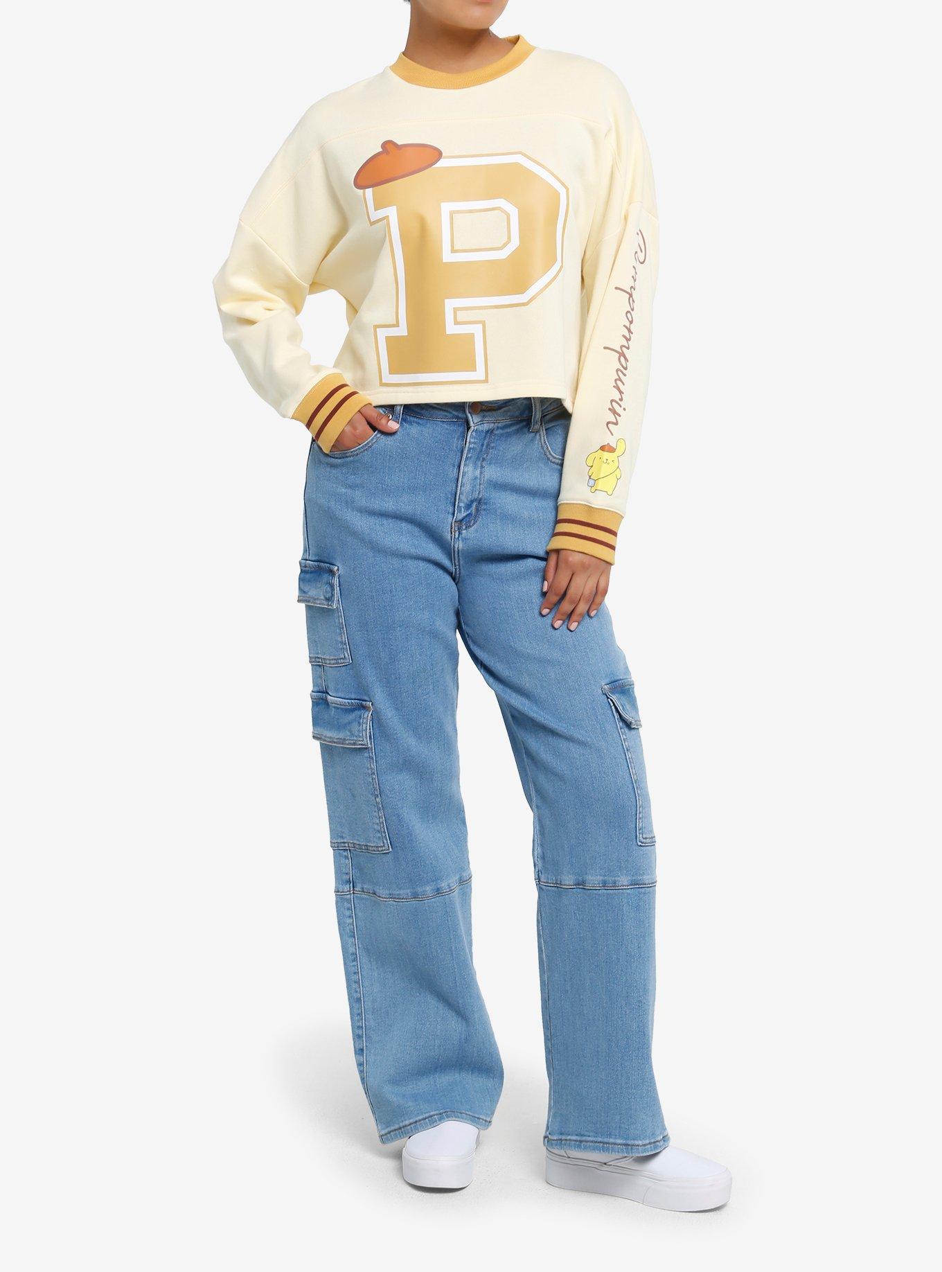 Pompompurin Varsity Girls Crop Sweatshirt, , hi-res