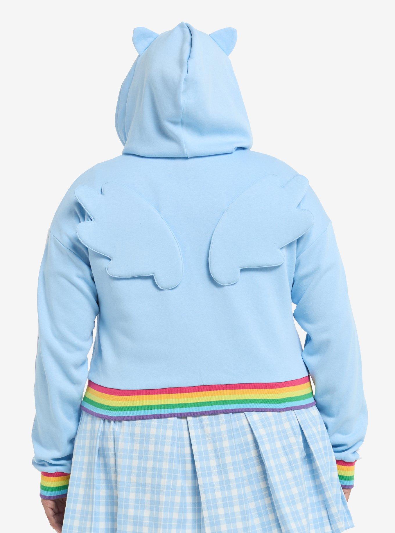 My Little Pony Rainbow Dash Girls Crop Hoodie Plus Size, , hi-res