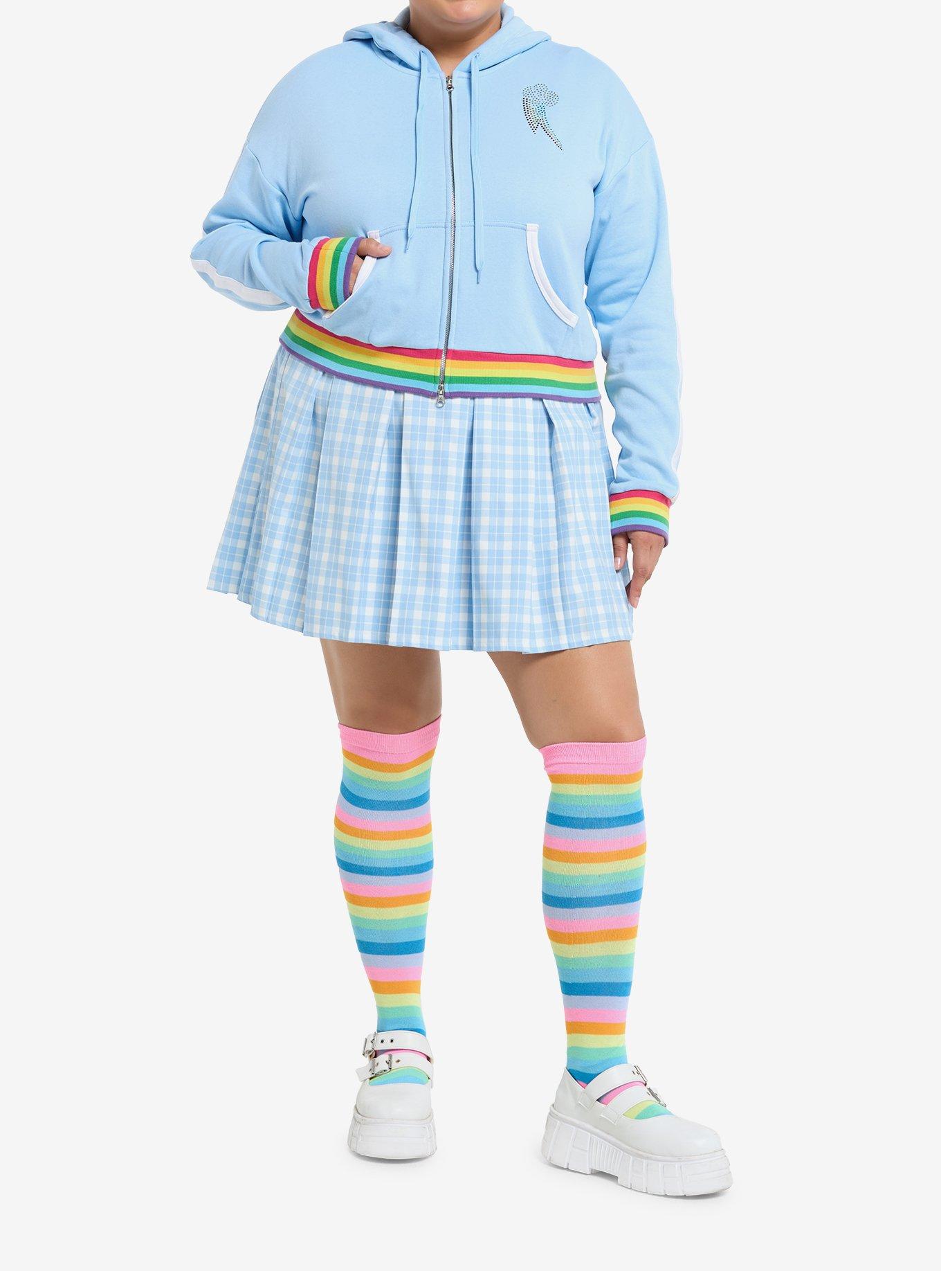 My Little Pony Rainbow Dash Girls Crop Hoodie Plus Size, MULTI, alternate