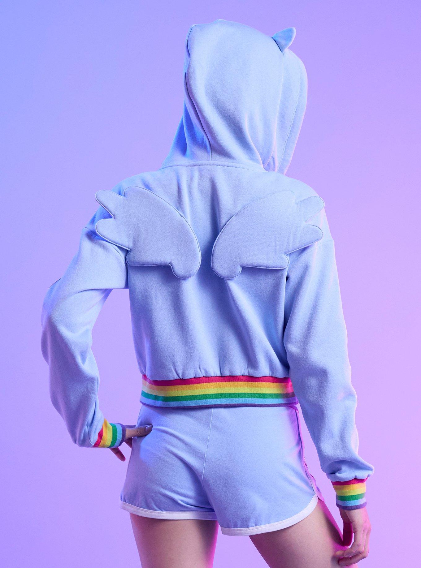 My Little Pony Rainbow Dash Crop Hoodie, MULTI, alternate