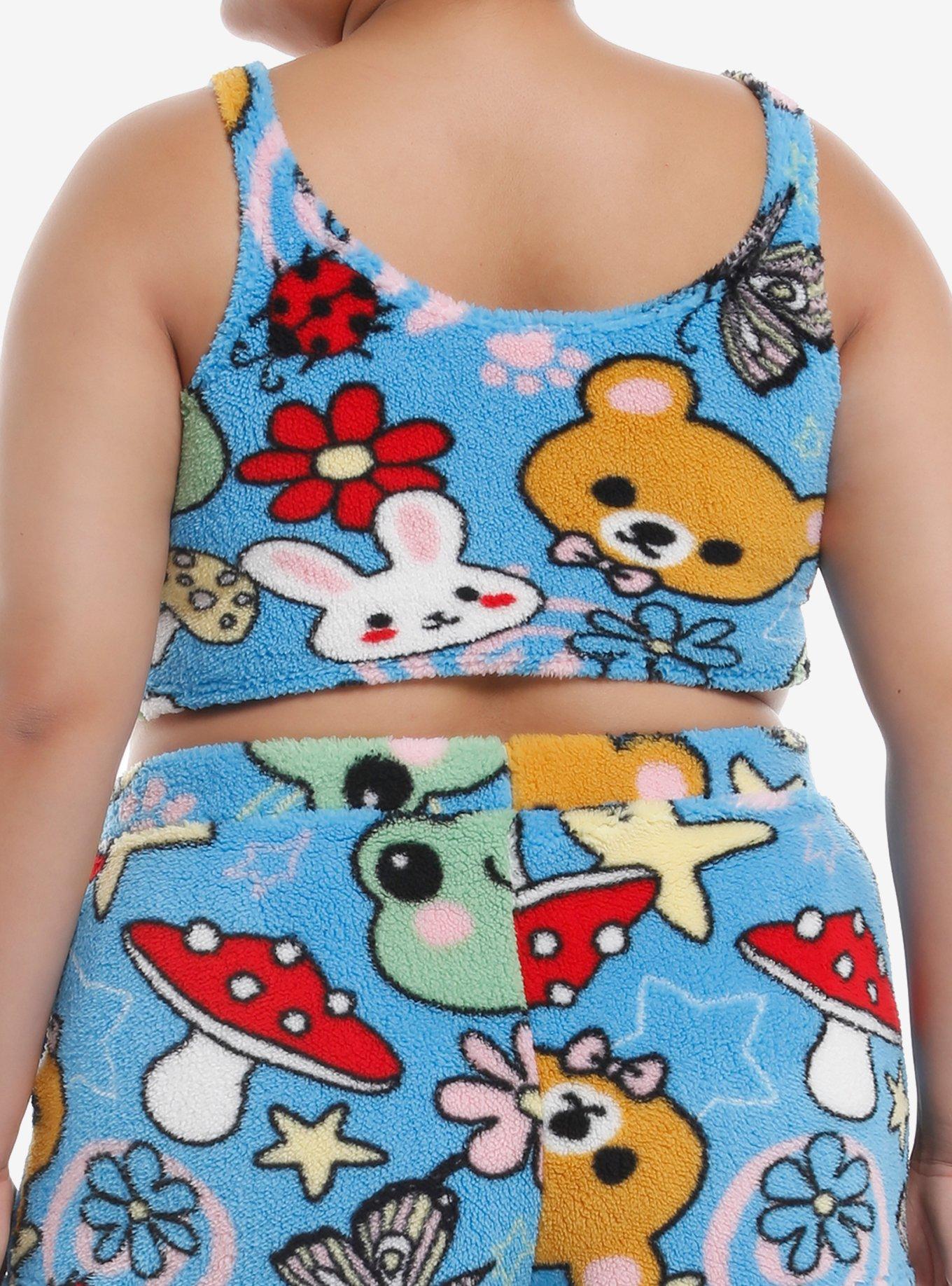 Sweet Society Colorful Critter Fuzzy Girls Crop Tank Top Plus Size, MULTI, alternate