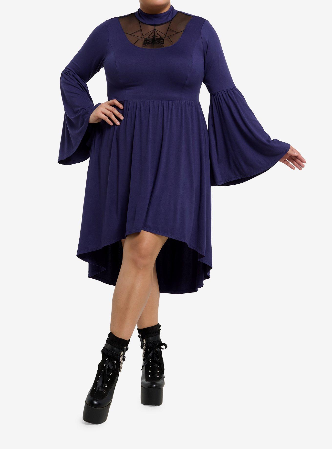 Her Universe Disney Snow White Evil Queen Hi-Low Bell Sleeve Dress Plus Size, , hi-res