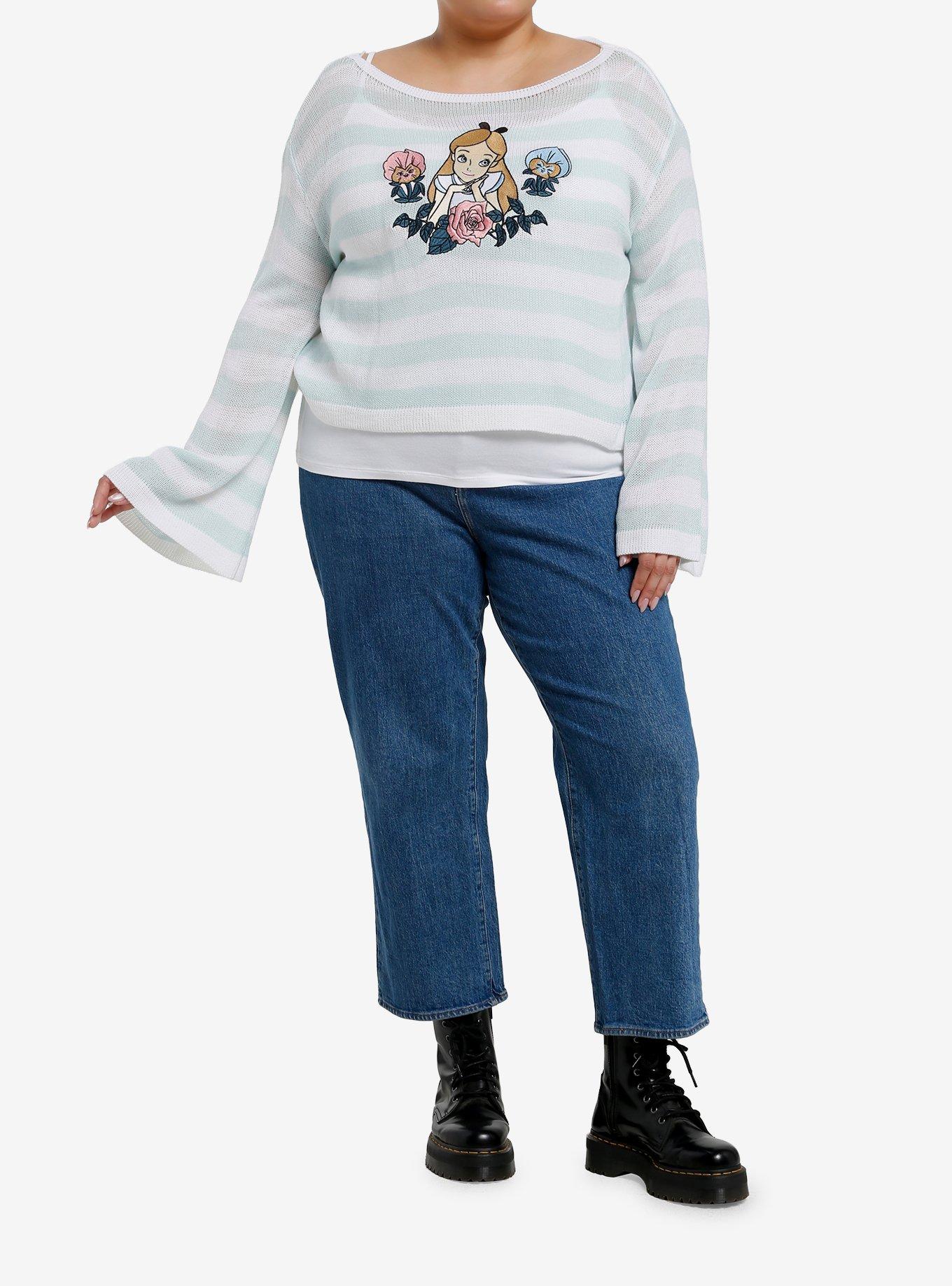 Her Universe Disney Alice In Wonderland Slouchy Knit Long-Sleeve Top Plus Size, , hi-res