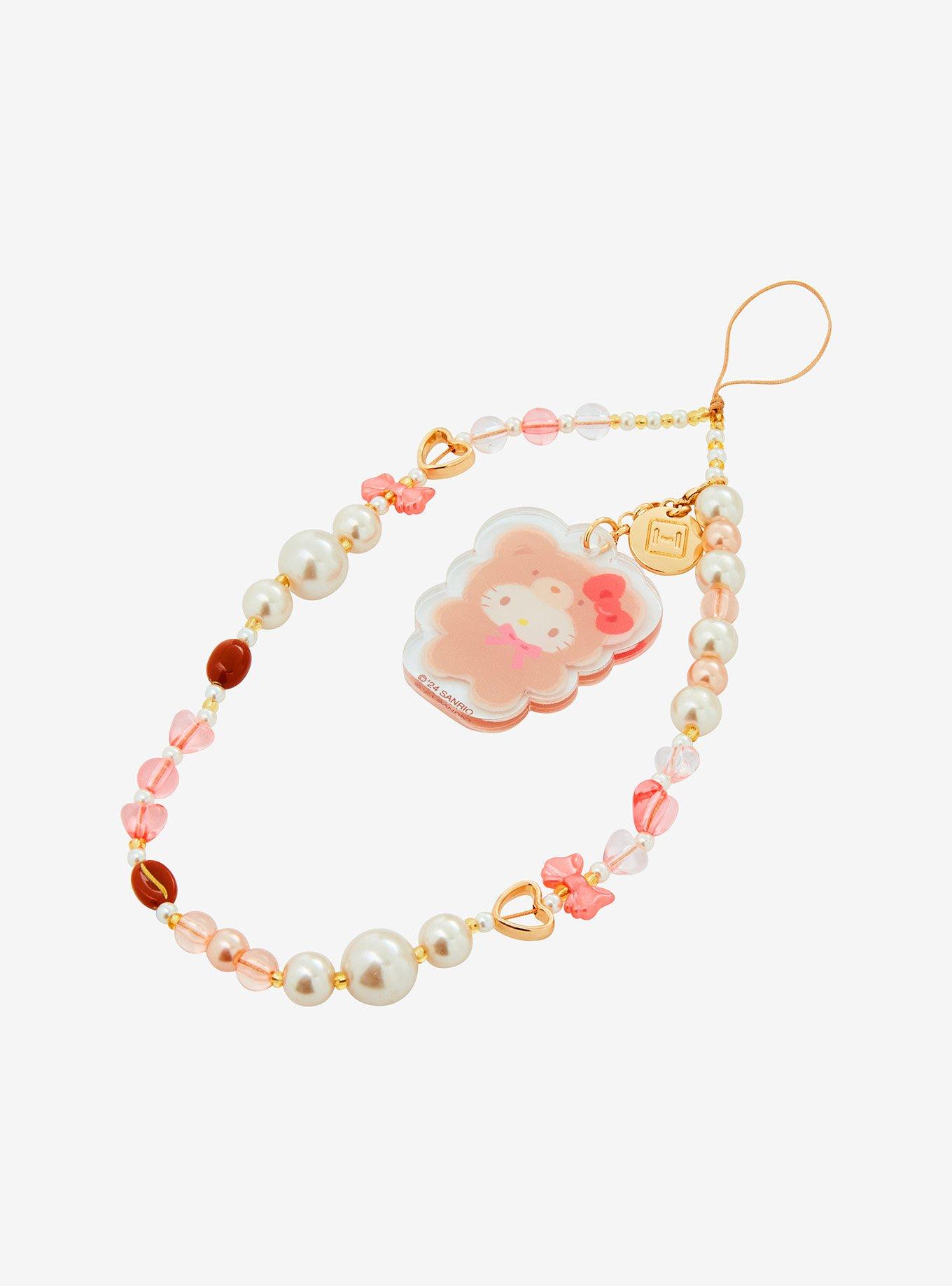 Hello Kitty Latte Bear Beaded Phone Charm, , alternate