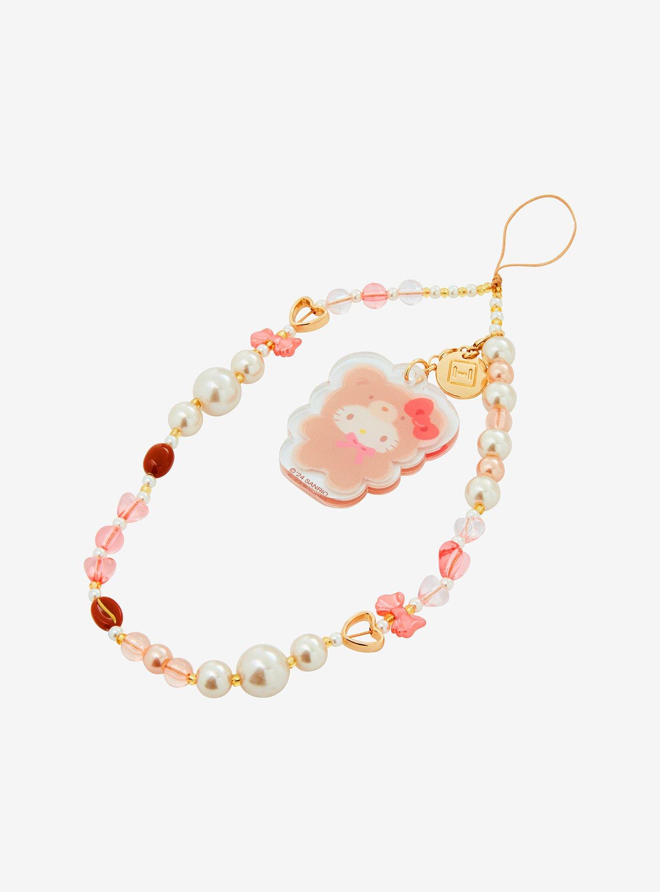 Hello Kitty Latte Bear Beaded Phone Charm, , hi-res