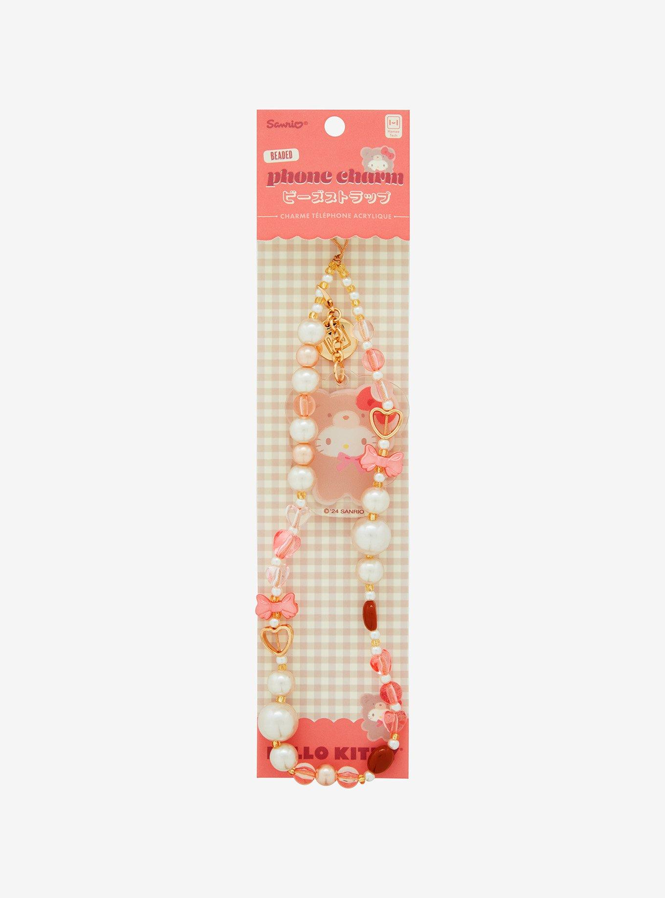 Hello Kitty Latte Bear Beaded Phone Charm, , alternate