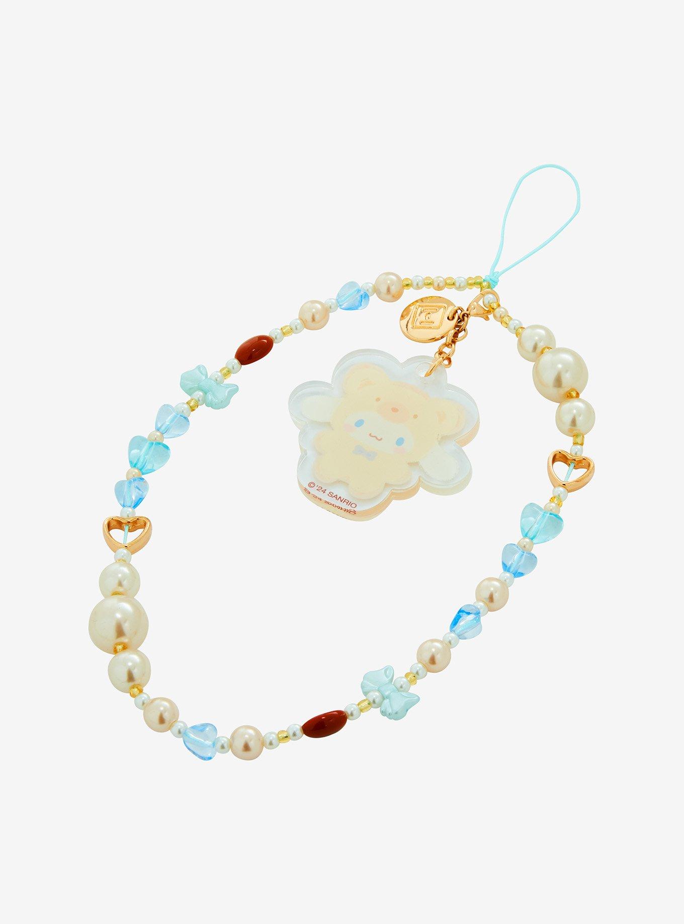 Cinnamoroll Latte Bear Beaded Phone Charm, , hi-res