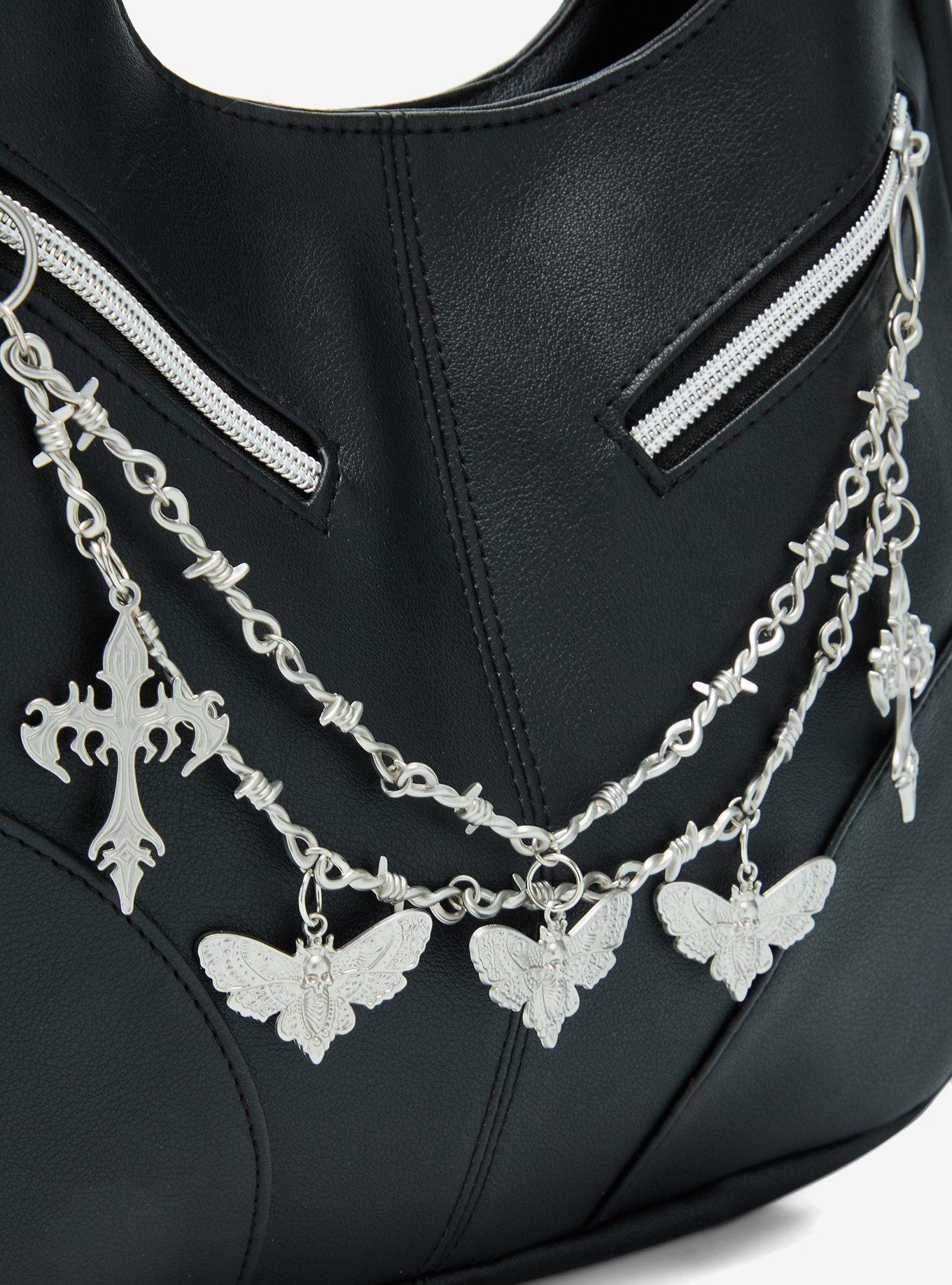 Death Moth Chain Hobo Bag, , alternate