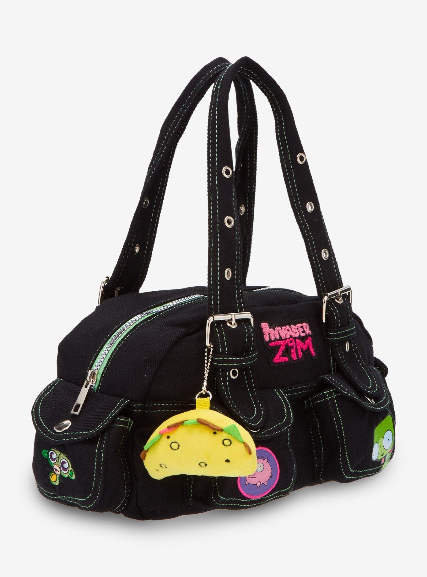 Invader Zim Black Denim Cargo Shoulder Bag, , hi-res