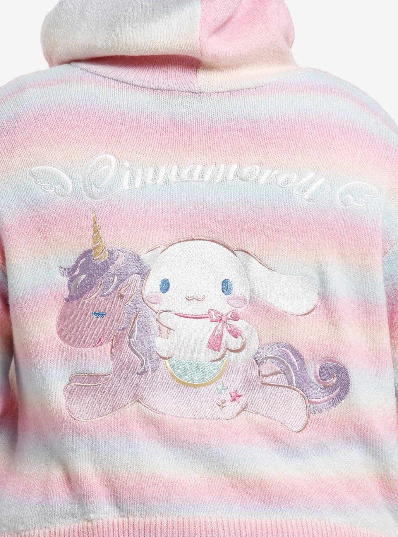 Cinnamoroll Carousel Rainbow Ombre Girls Knit Hoodie Plus Size, MULTI, alternate
