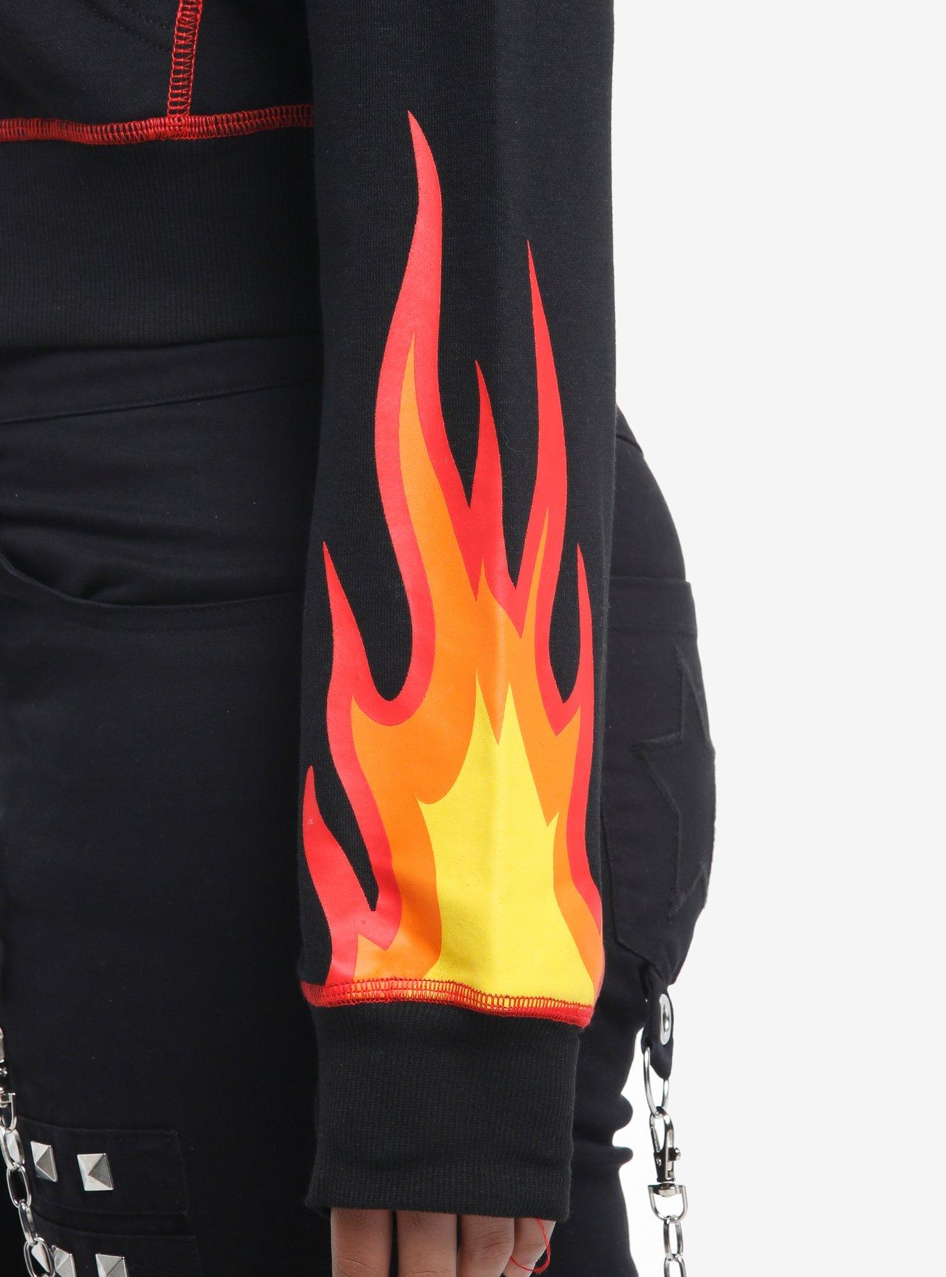 The Grim Adventures Of Billy And Mandy Grim Fire Girls Crop Hoodie, MULTI, alternate