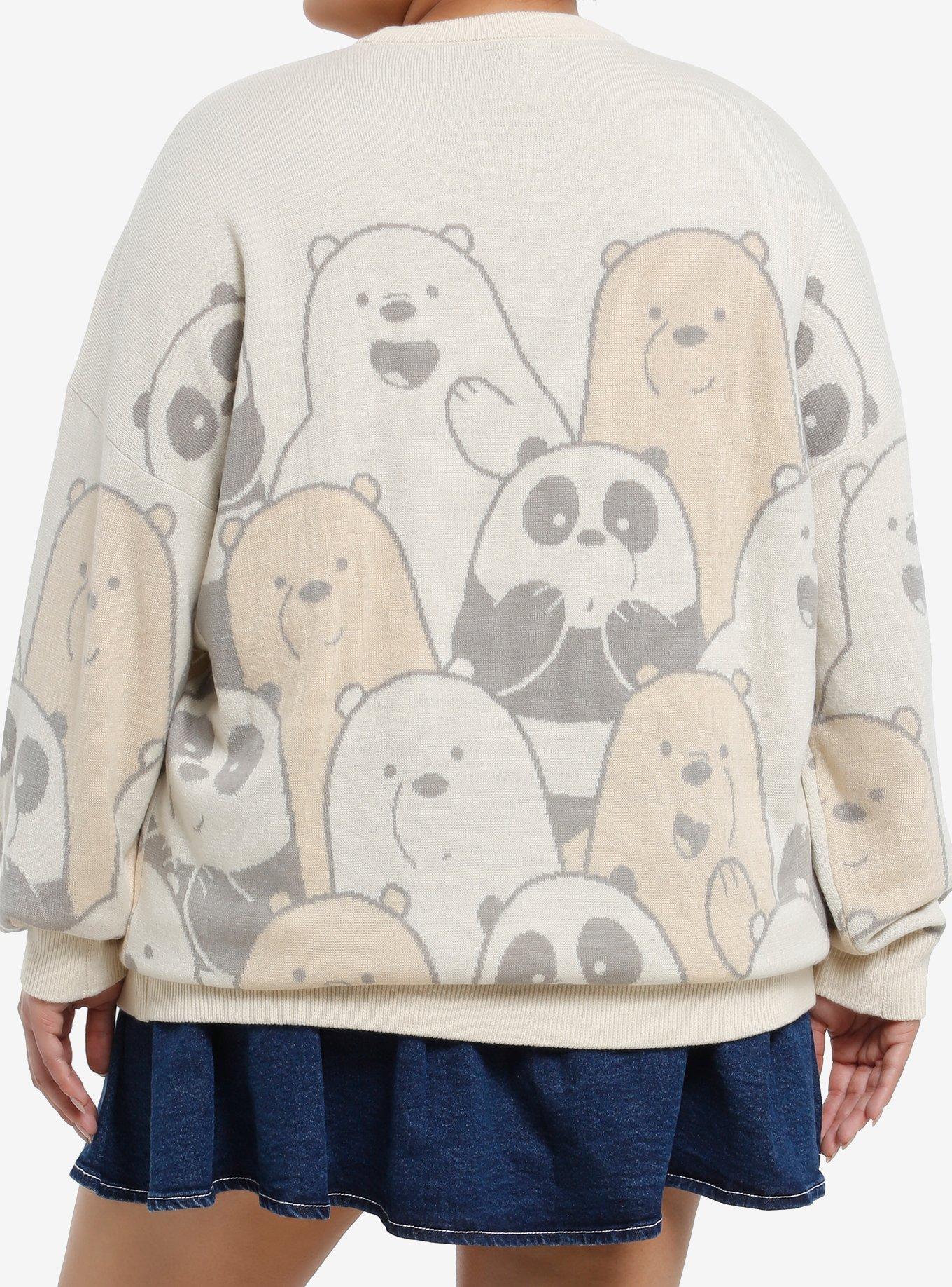 We Bare Bears Collage Girls Oversized Sweater Plus Size, MULTI, alternate