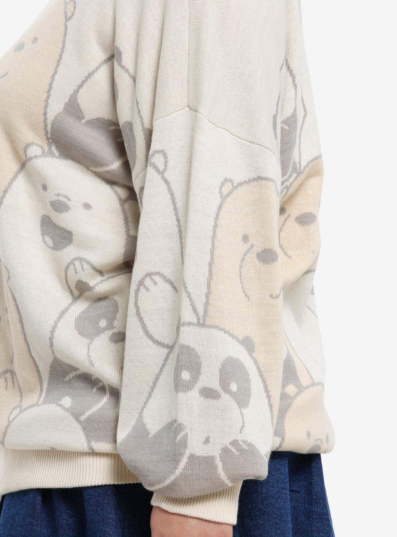 We Bare Bears Collage Girls Oversized Sweater Plus Size, MULTI, alternate