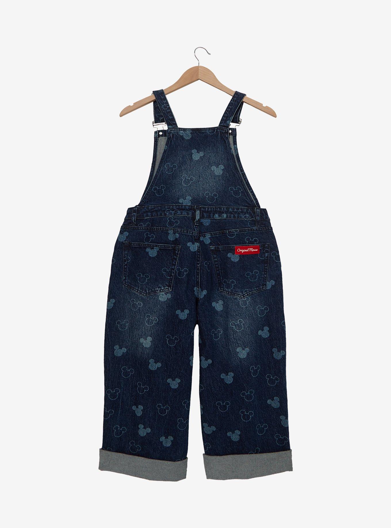 Disney Mickey Mouse Silhouette Allover Print Women's Plus Size Overalls - BoxLunch Exclusive, , hi-res