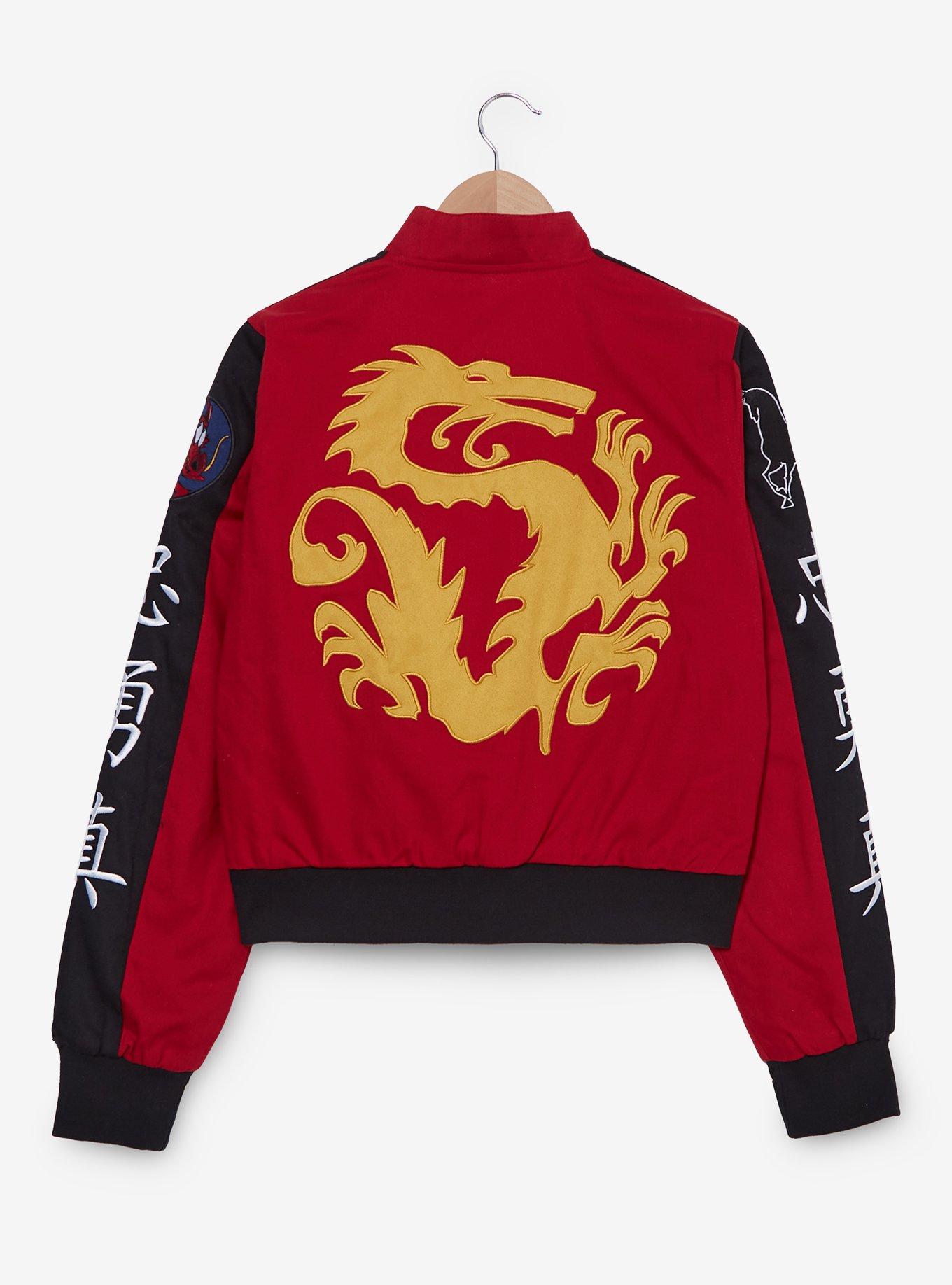 Disney Mulan Mushu Women's Cropped Moto Jacket &mdash; BoxLunch Exclusive, RED, alternate