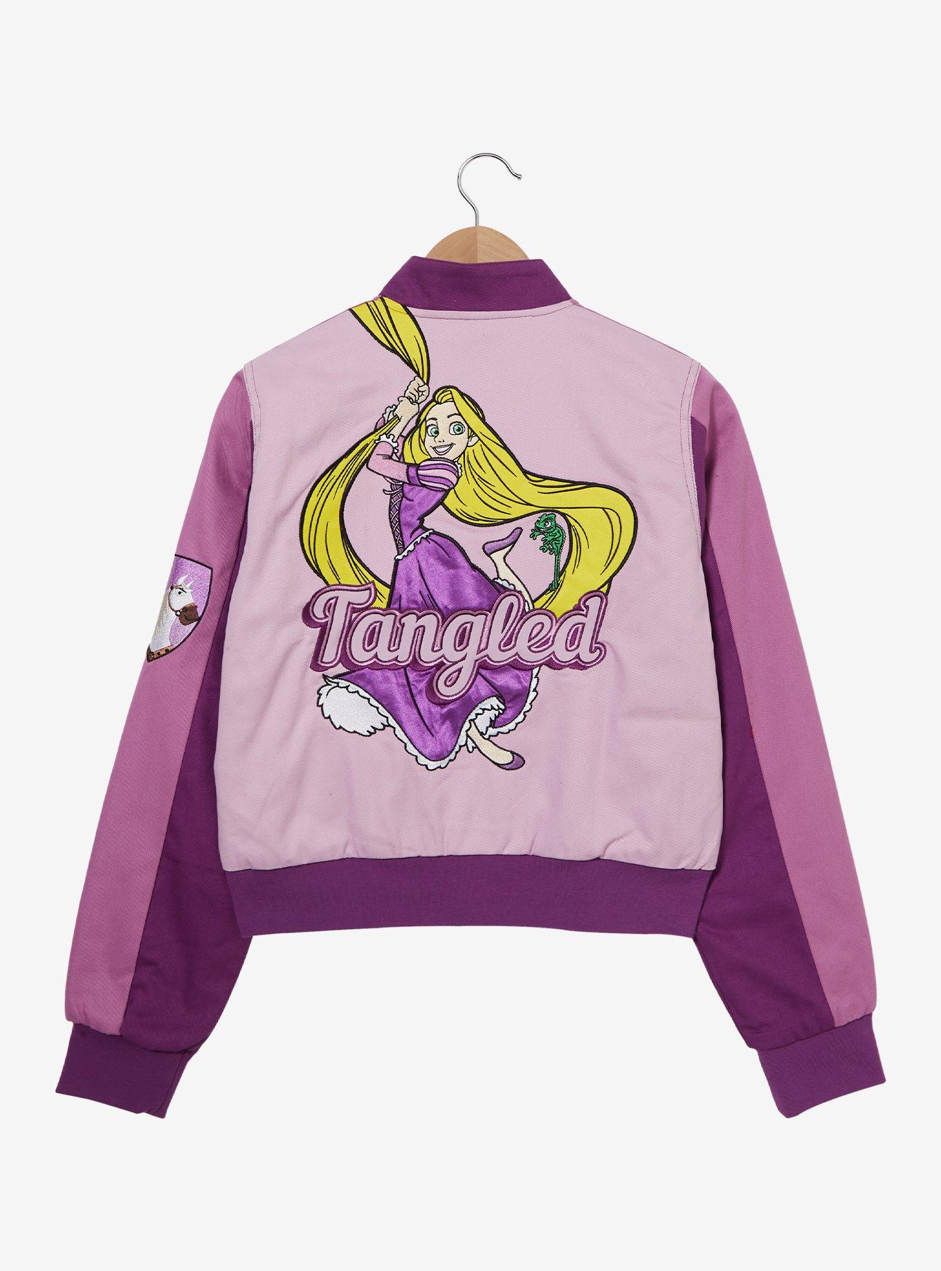 Disney Tangled Rapunzel Women's Cropped Moto Jacket — BoxLunch Exclusive, LILAC, alternate