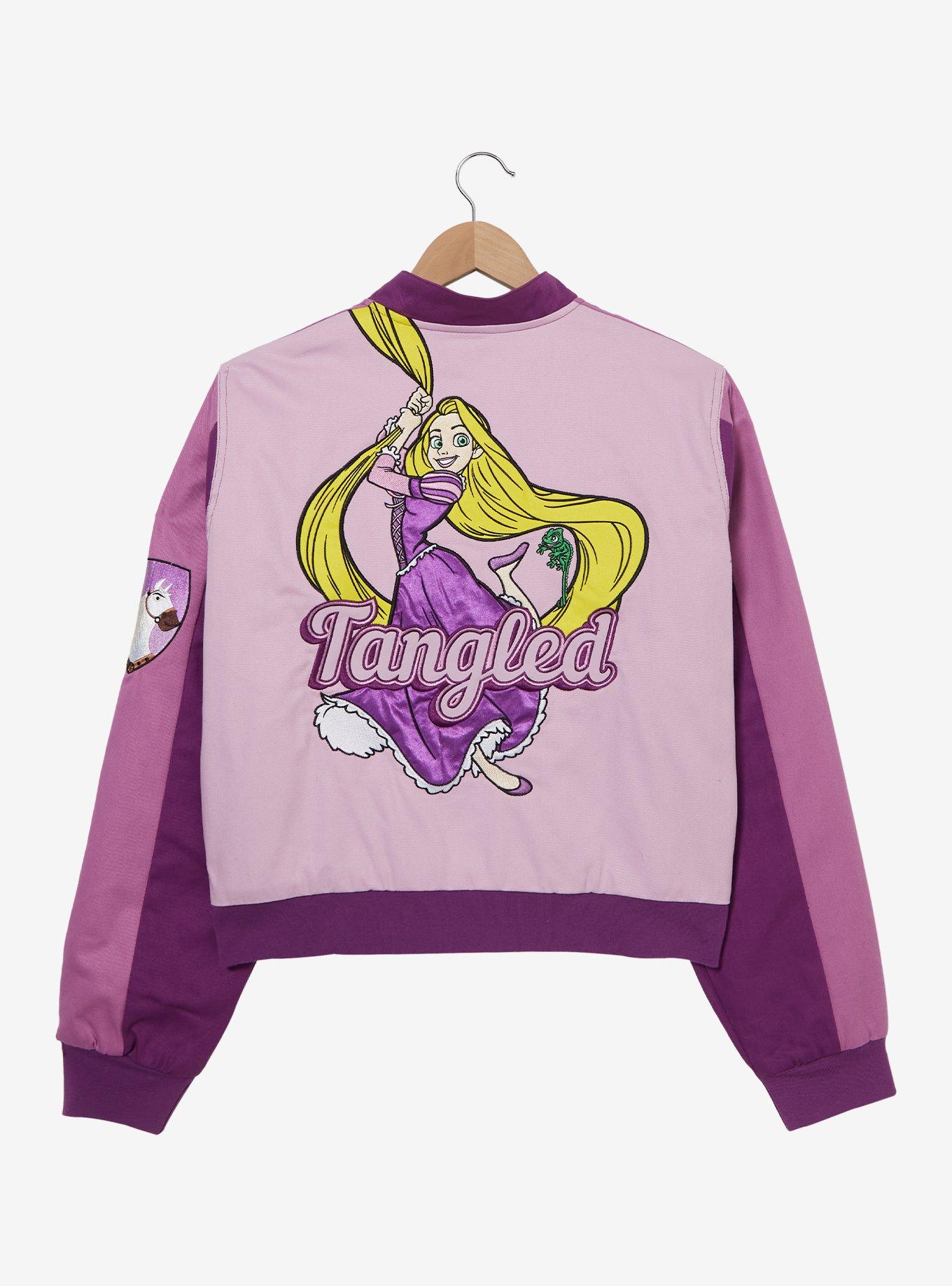 Disney Tangled Rapunzel Women's Plus Size Cropped Moto Jacket — BoxLunch Exclusive, LILAC, alternate