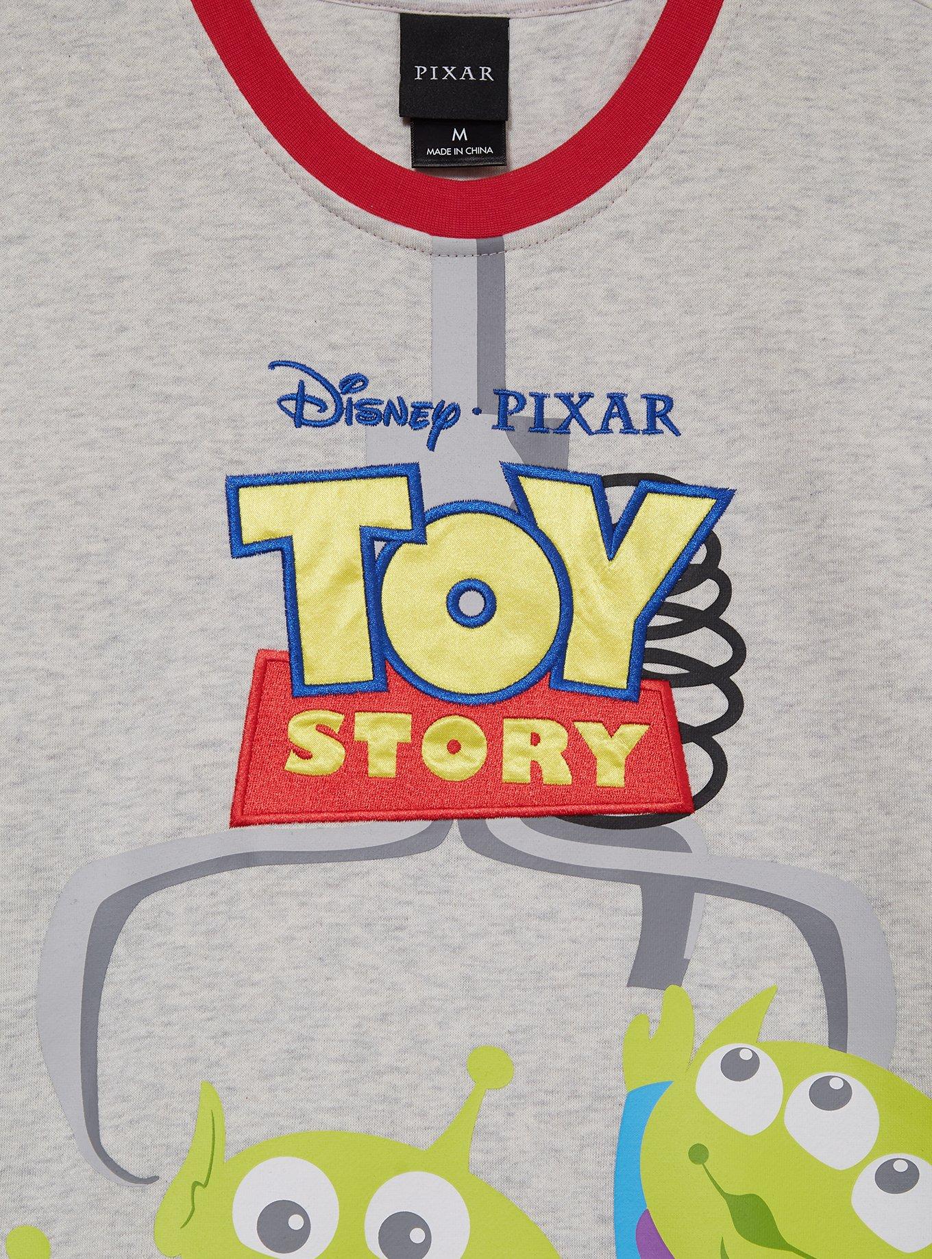 Disney Pixar Toy Story Little Green Aliens The Claw Color Block Crewneck — BoxLunch Exclusive, , hi-res