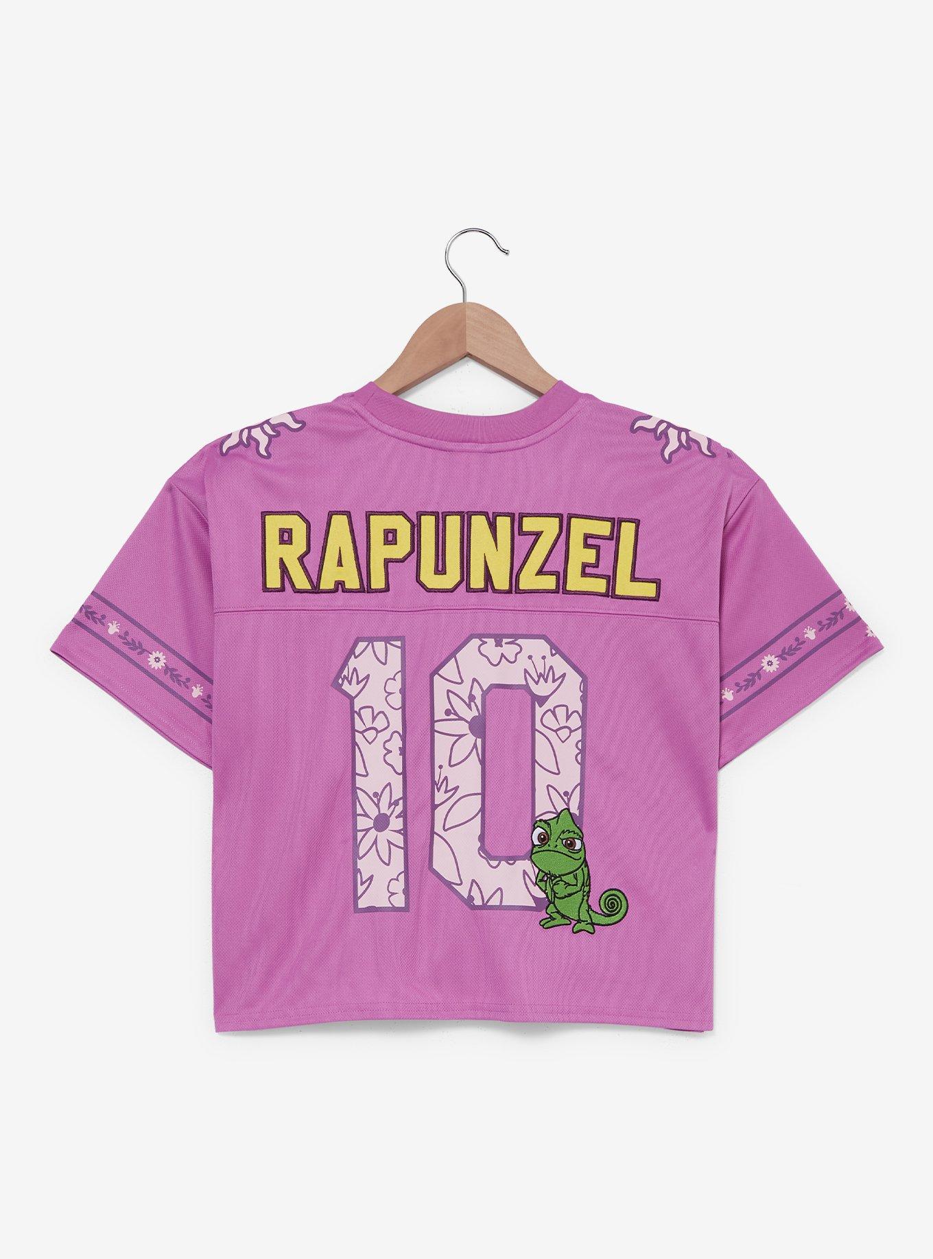 Disney Tangled Rapunzel Women's Cropped Football Jersey - BoxLunch Exclusive, PURPLE, alternate