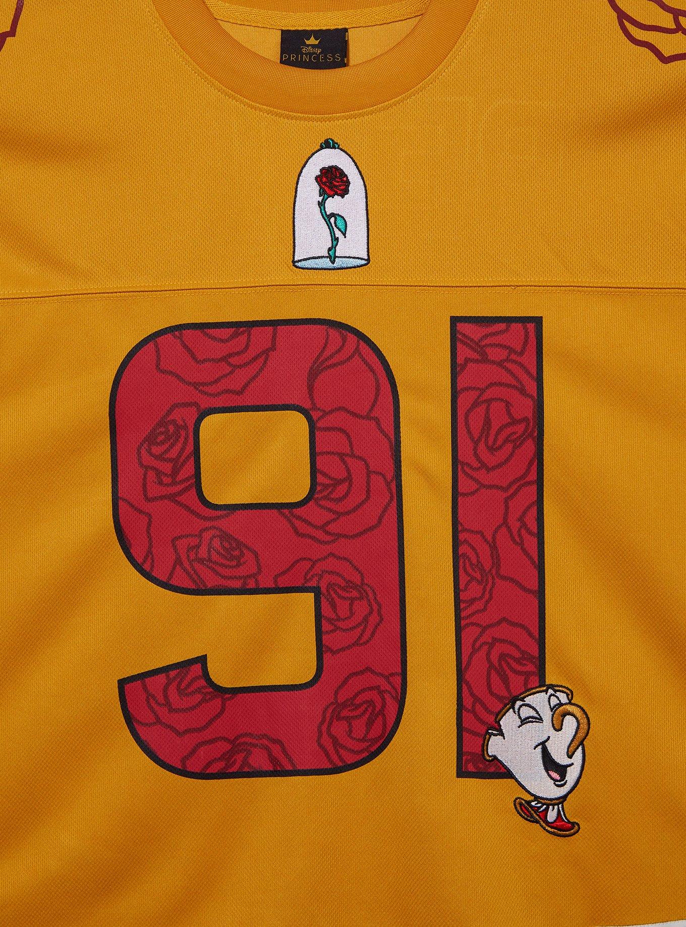 Disney Beauty and the Beast Belle Cropped Women's Football Jersey - BoxLunch Exclusive, , hi-res