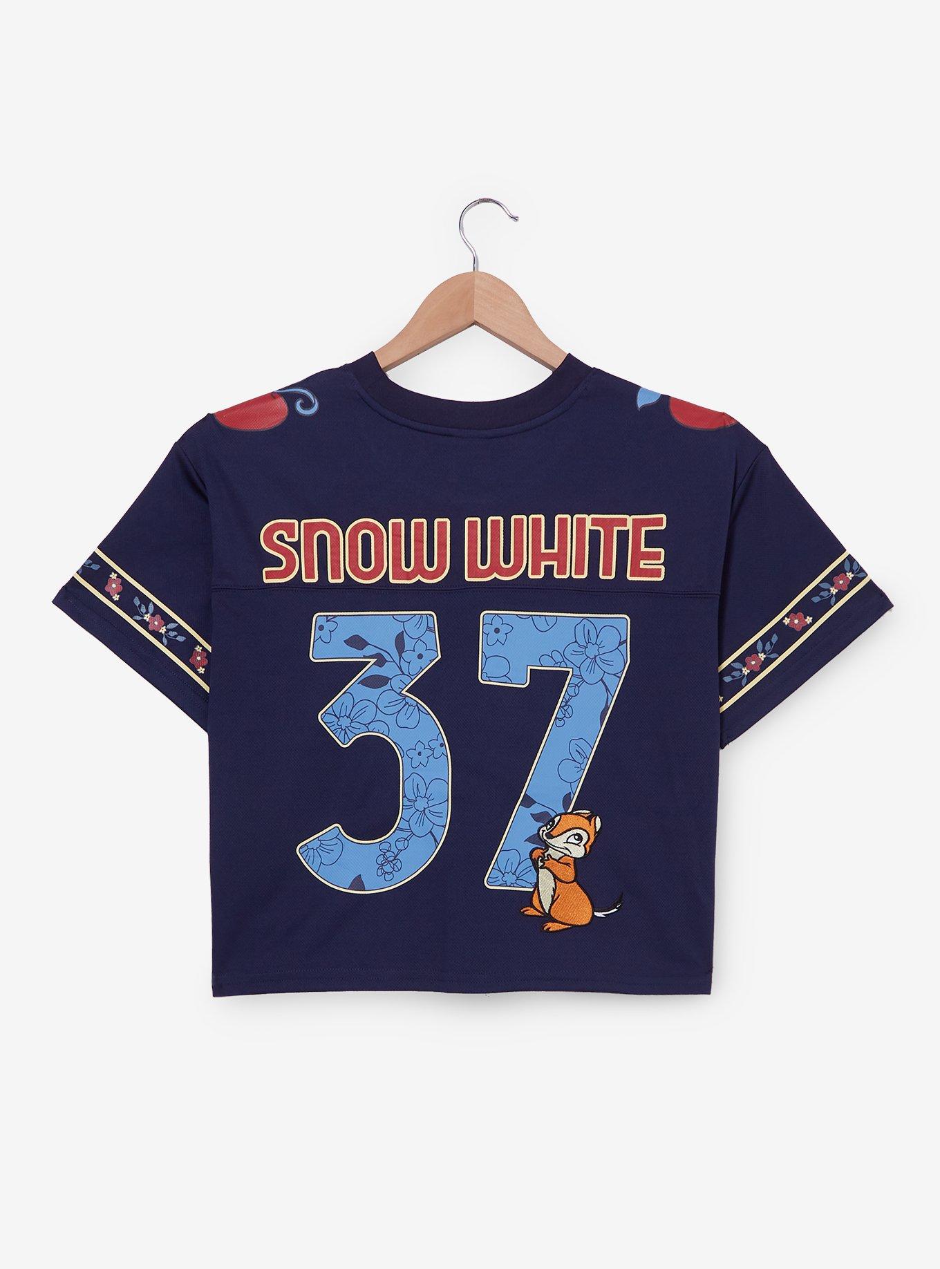 Disney Snow White and The Seven Dwarfs Snow White Cropped Women's Football Jersey, NAVY, alternate