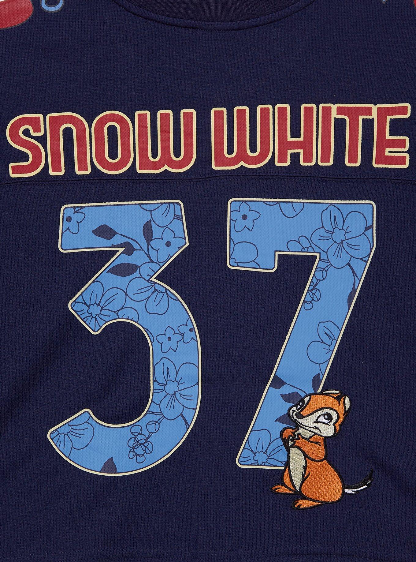 Disney Snow White and The Seven Dwarfs Snow White Cropped Women's Football Jersey - BoxLunch Exclusive, NAVY, alternate