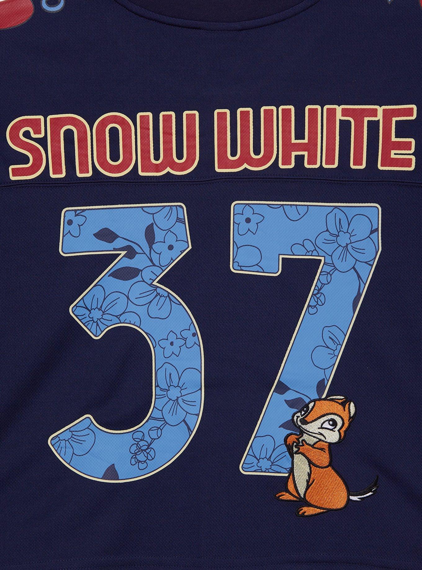 Disney Snow White and The Seven Dwarfs Snow White Cropped Women's Football Jersey, NAVY, alternate