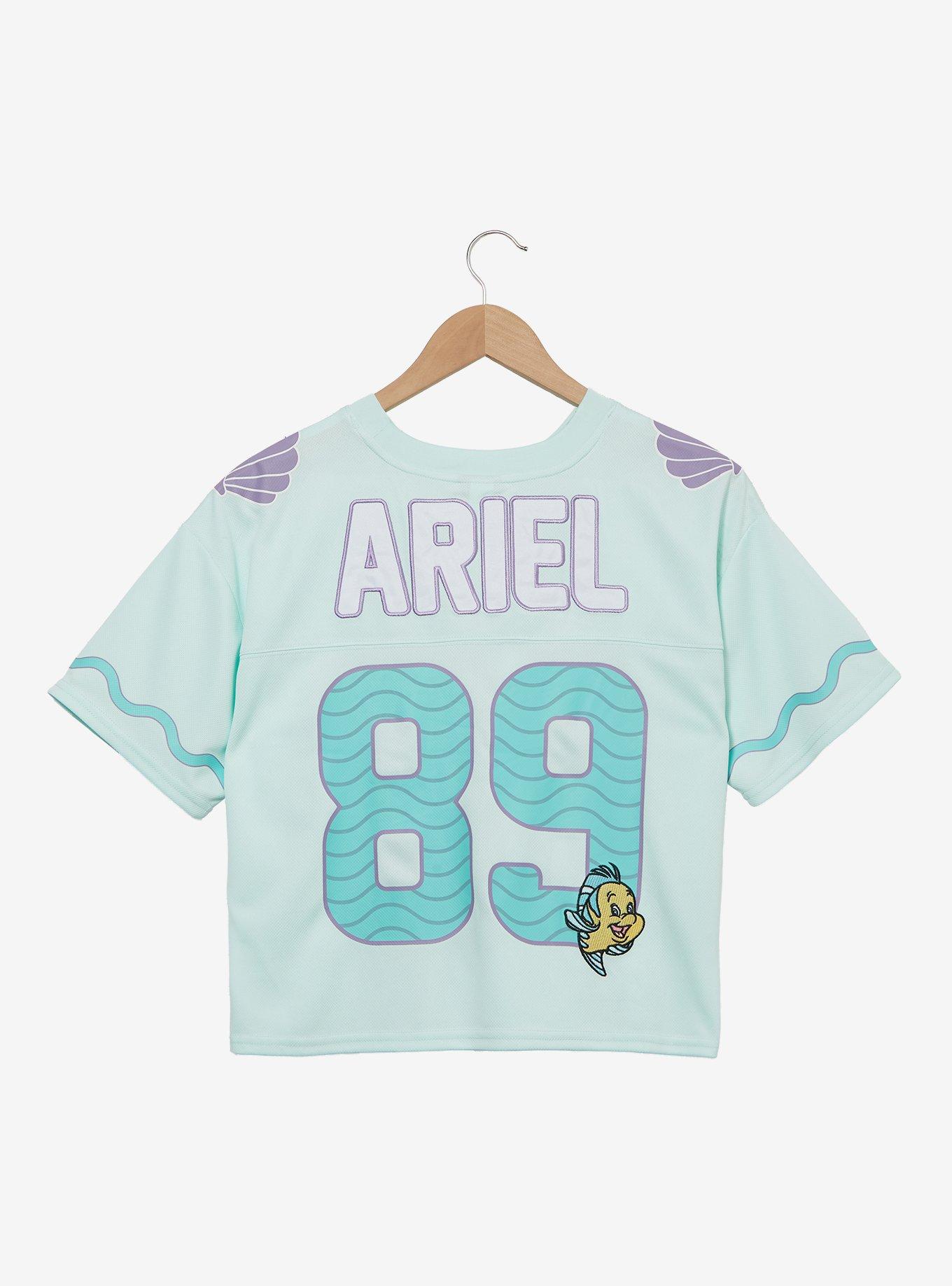 Disney The Little Mermaid Ariel Women's Cropped Football Jersey - BoxLunch Exclusive, , alternate
