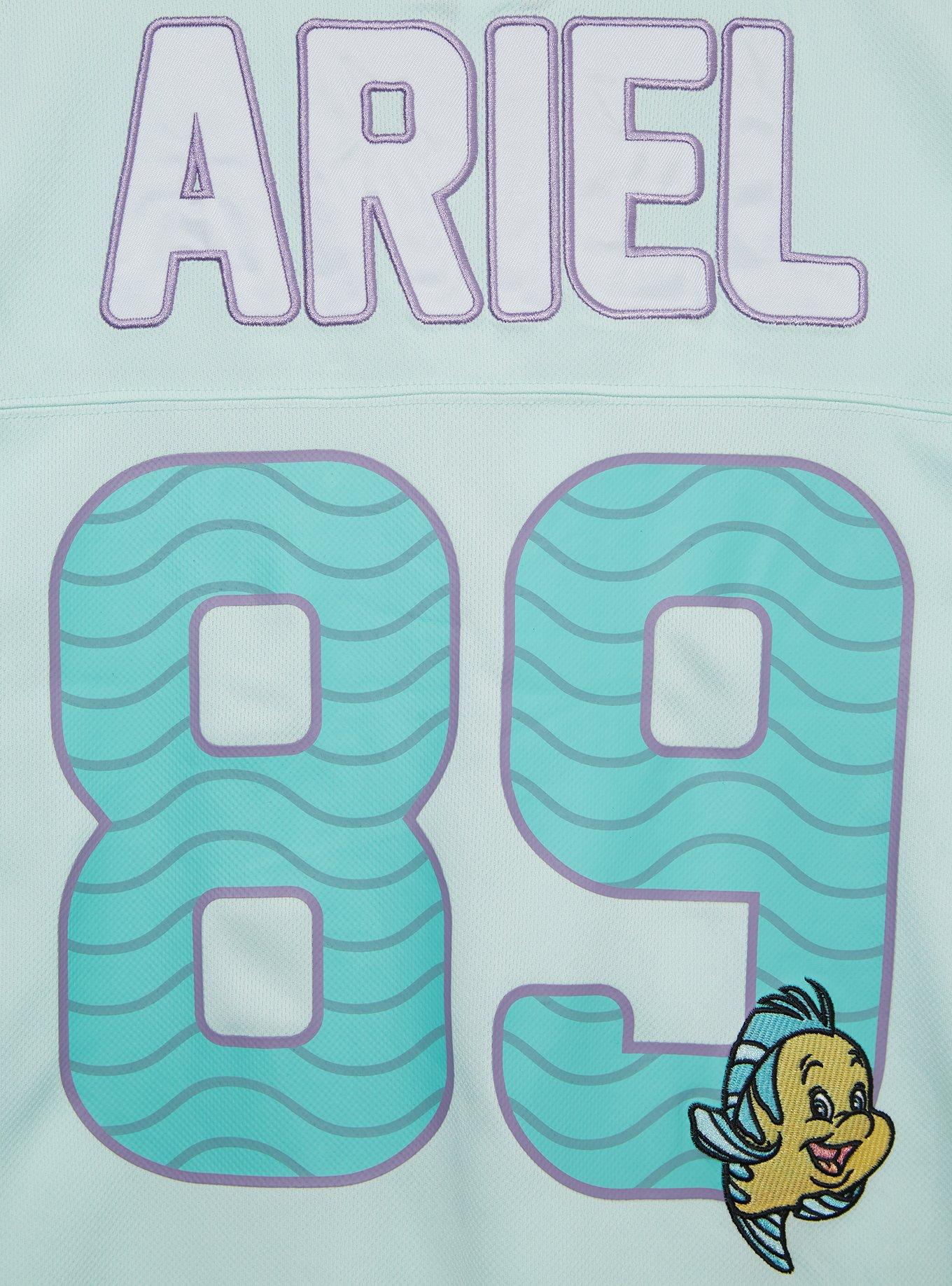 Disney The Little Mermaid Ariel Women's Cropped Football Jersey - BoxLunch Exclusive, , alternate