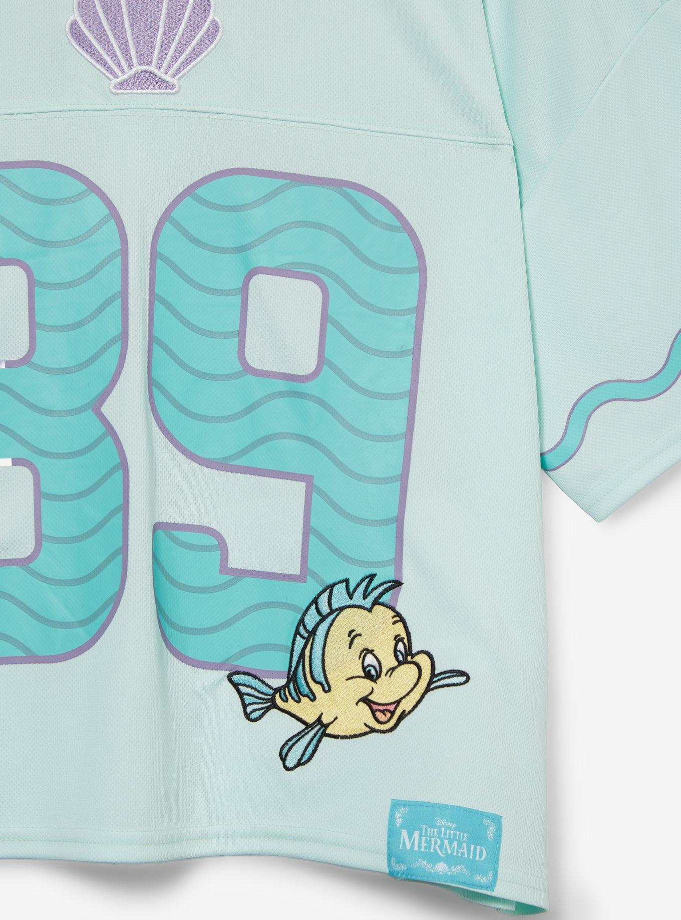 Disney The Little Mermaid Ariel Women's Plus Cropped Football Jersey - BoxLunch Exclusive