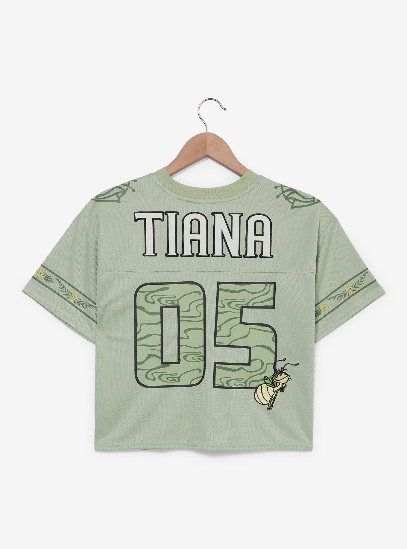 Disney The Princess and The Frog Tiana Women's Cropped Football Jersey - BoxLunch Exclusive, LIGHT GREEN, alternate