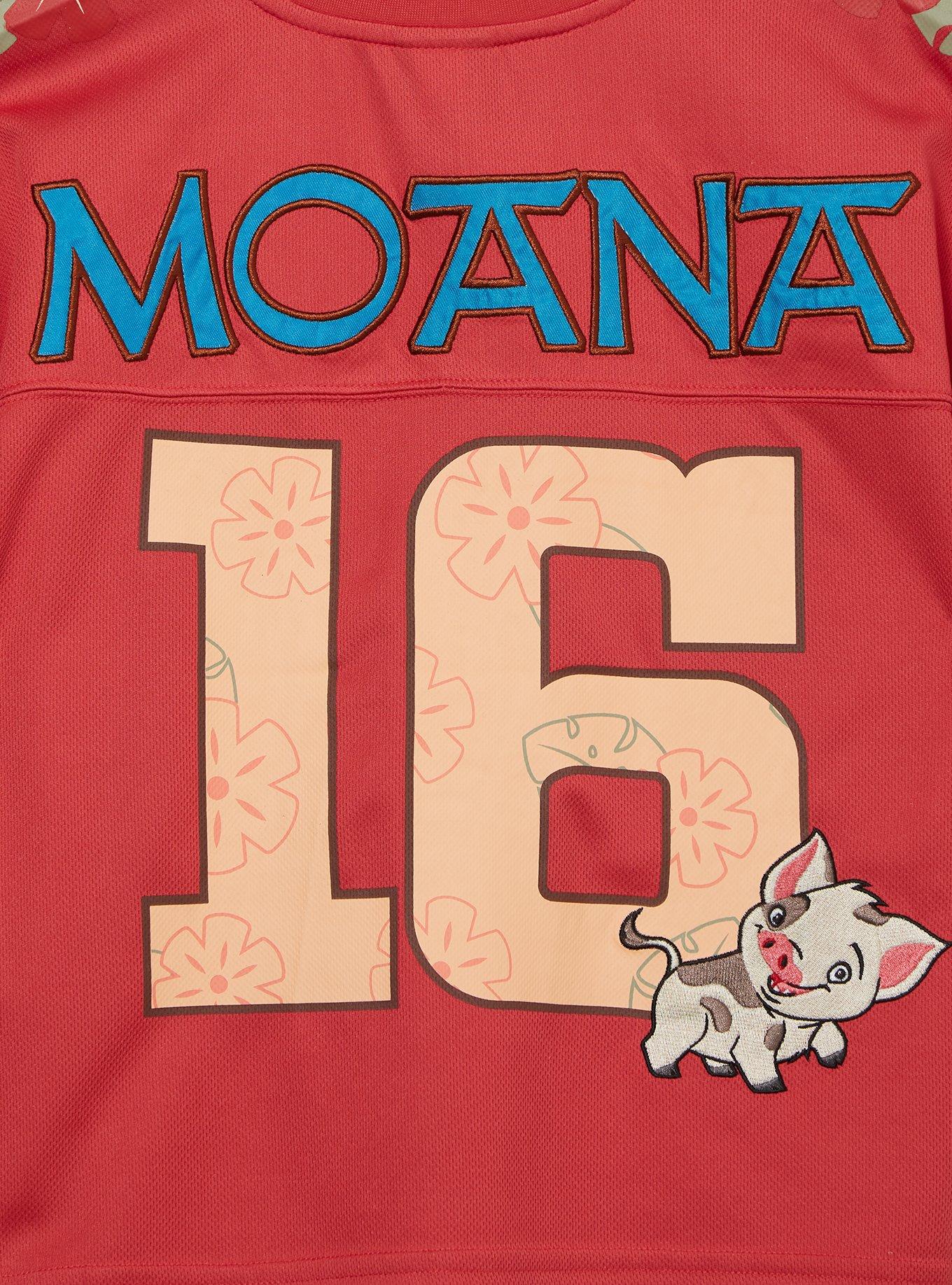 Disney Moana Hei Hei Women's Cropped Football Jersey &mdash; BoxLunch Exclusive, CORAL, alternate