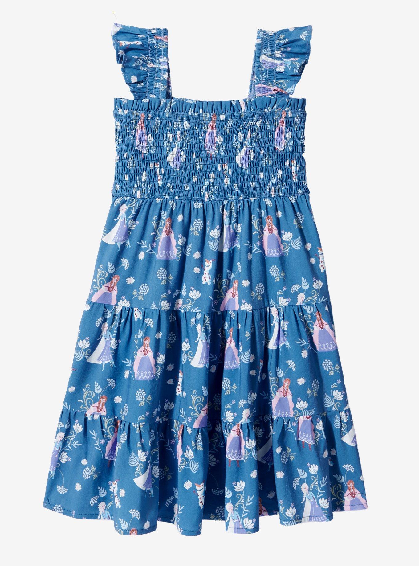 Disney Frozen Anna & Elsa Allover Print Toddler Ruffle Dress - BoxLunch Exclusive, PURPLE, alternate