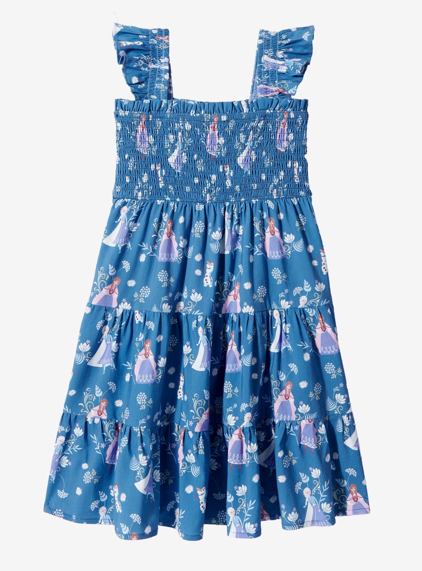 Disney Frozen Anna & Elsa Allover Print Toddler Ruffle Dress - BoxLunch Exclusive, , hi-res