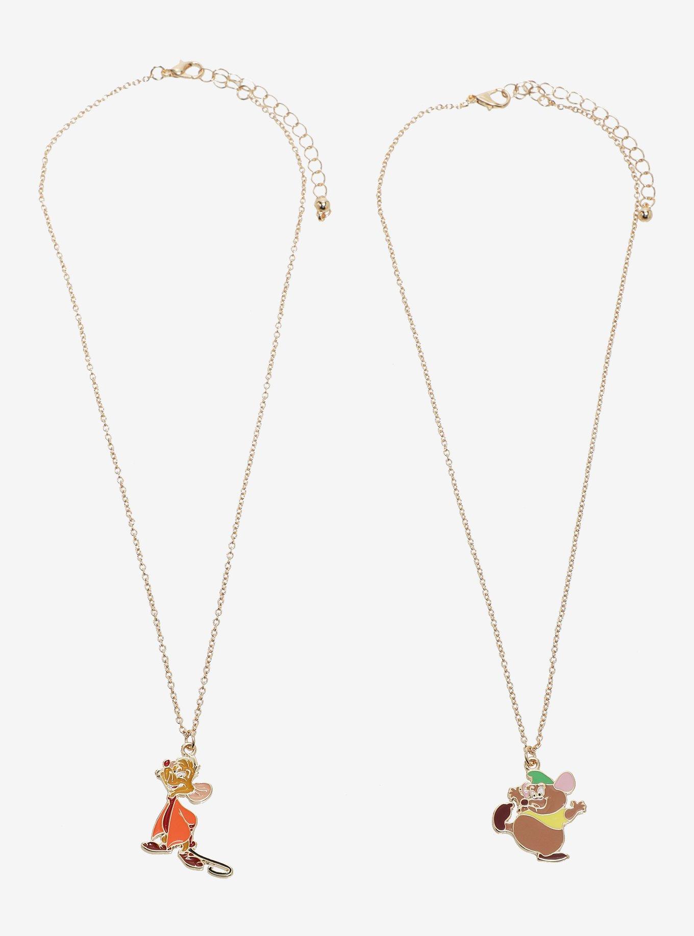 Disney Cinderella Jaq & Gus Best Friend Necklace Set, , hi-res