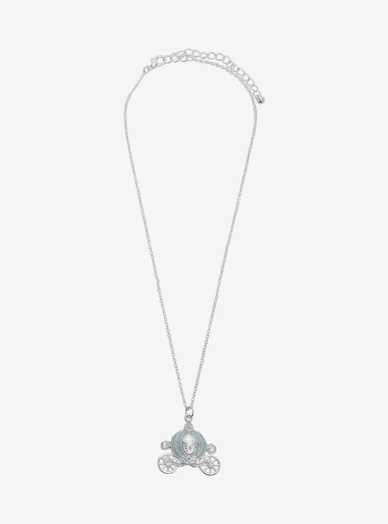 Disney Cinderella Glitter Carriage Necklace, , hi-res