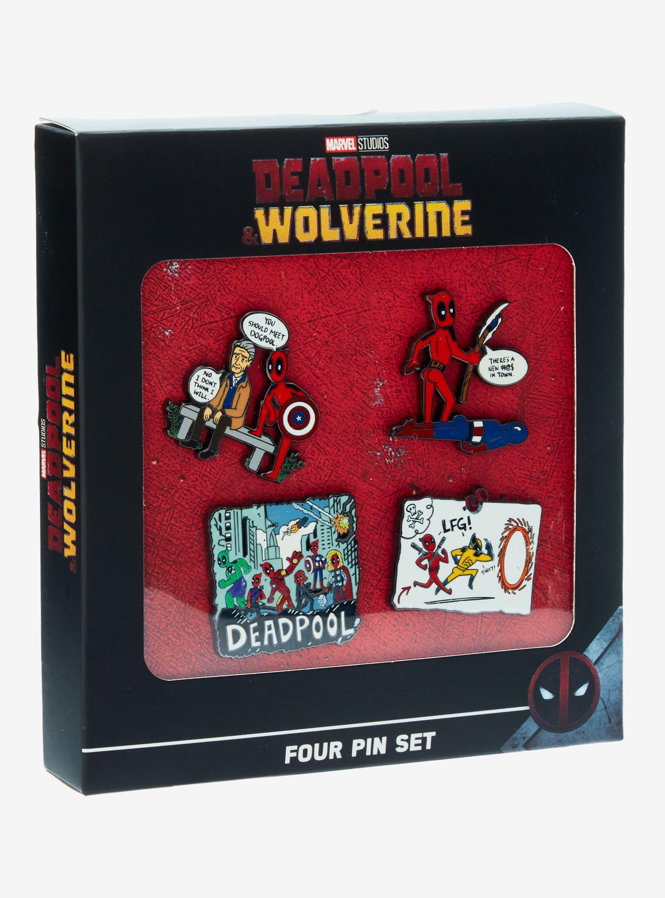 Marvel Deadpool & Wolverine Deadpool Doodle Scenes Enamel Pin Set, , alternate