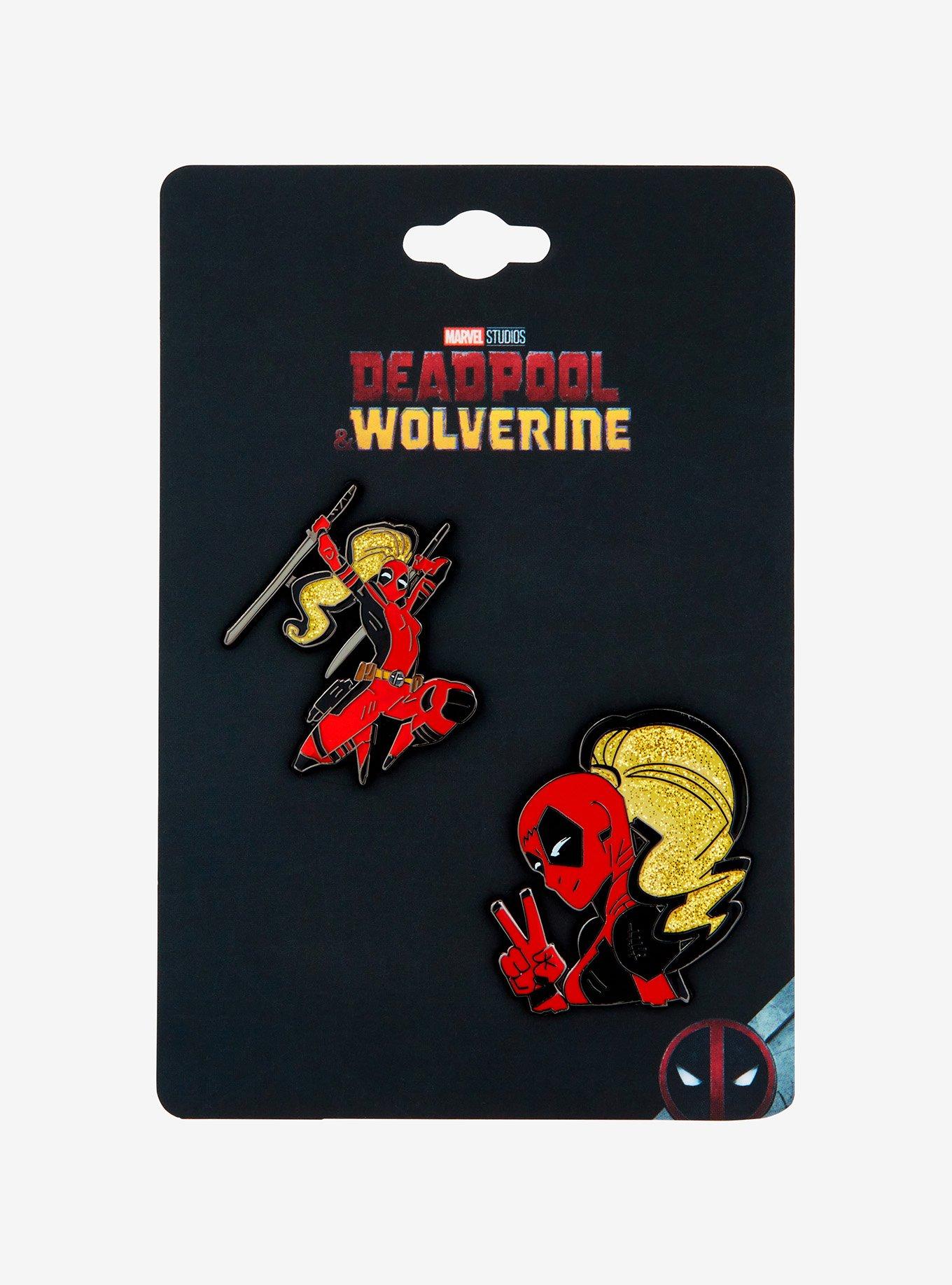 Marvel Deadpool Ladypool Glitter Enamel Pin Set - BoxLunch Exclusive, , alternate