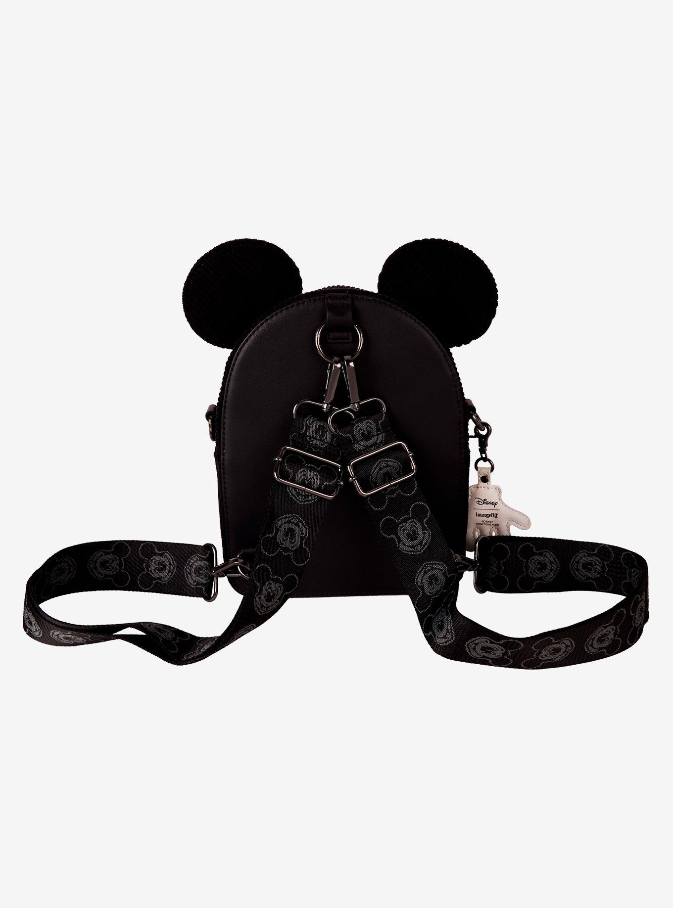 Loungefly Disney Mickey Mouse Corduroy Ears Mini Backpack Convertible Crossbody Bag