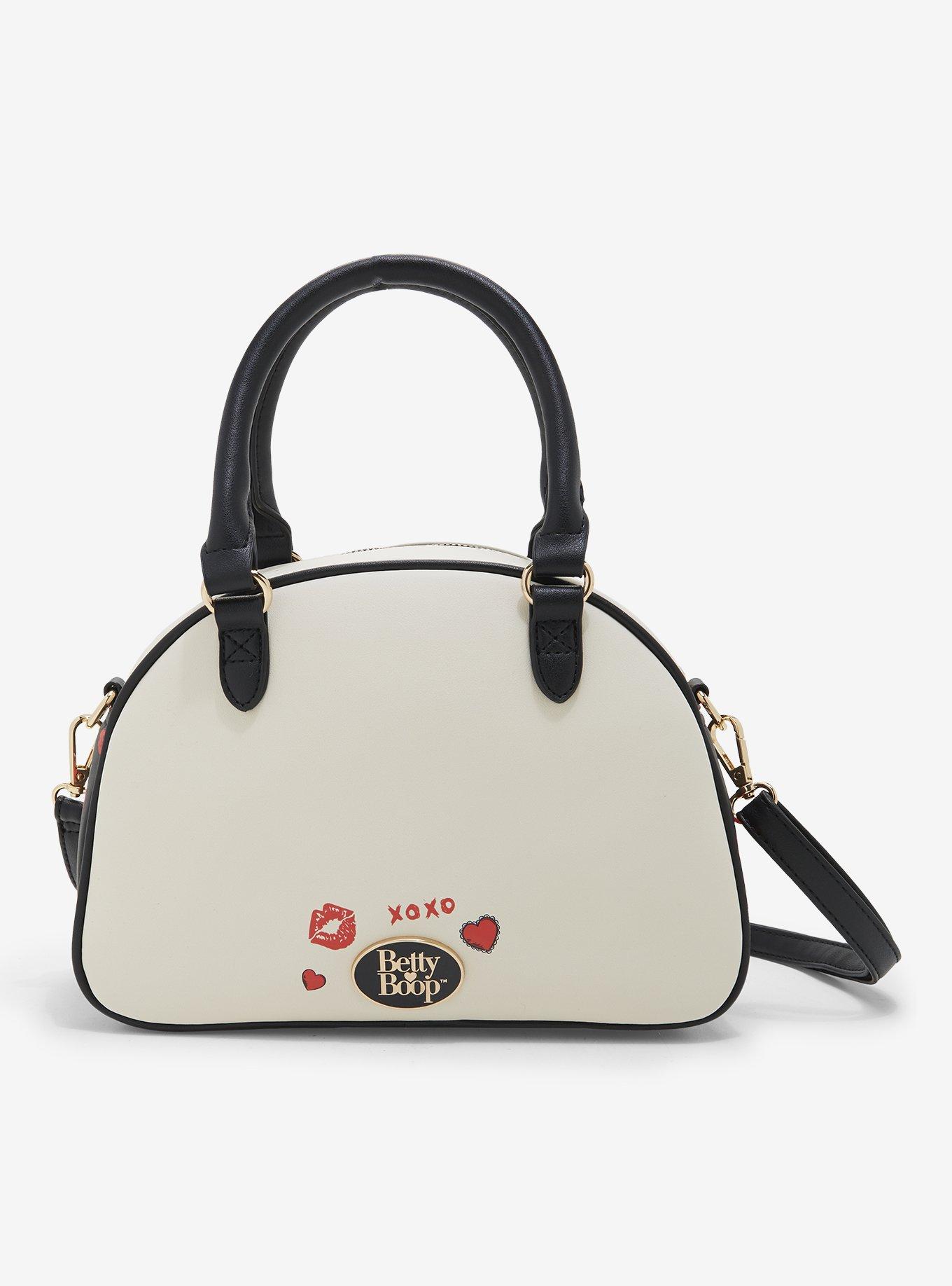 Betty Boop Art Rhinestone Bowler Handbag, , alternate