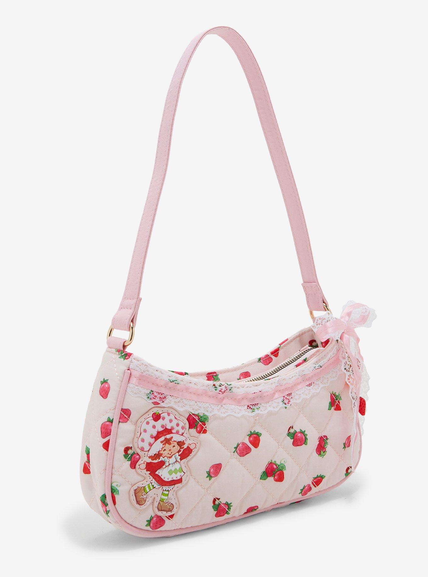 Strawberry Shortcake Quilted Fabric Ribbon Charm Shoulder Bag, , hi-res