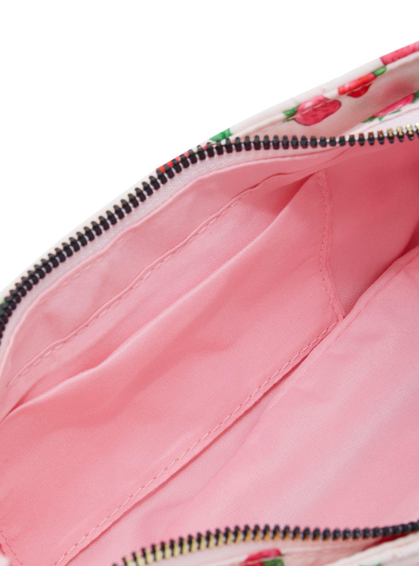 Strawberry Shortcake Quilted Fabric Ribbon Charm Shoulder Bag, , alternate