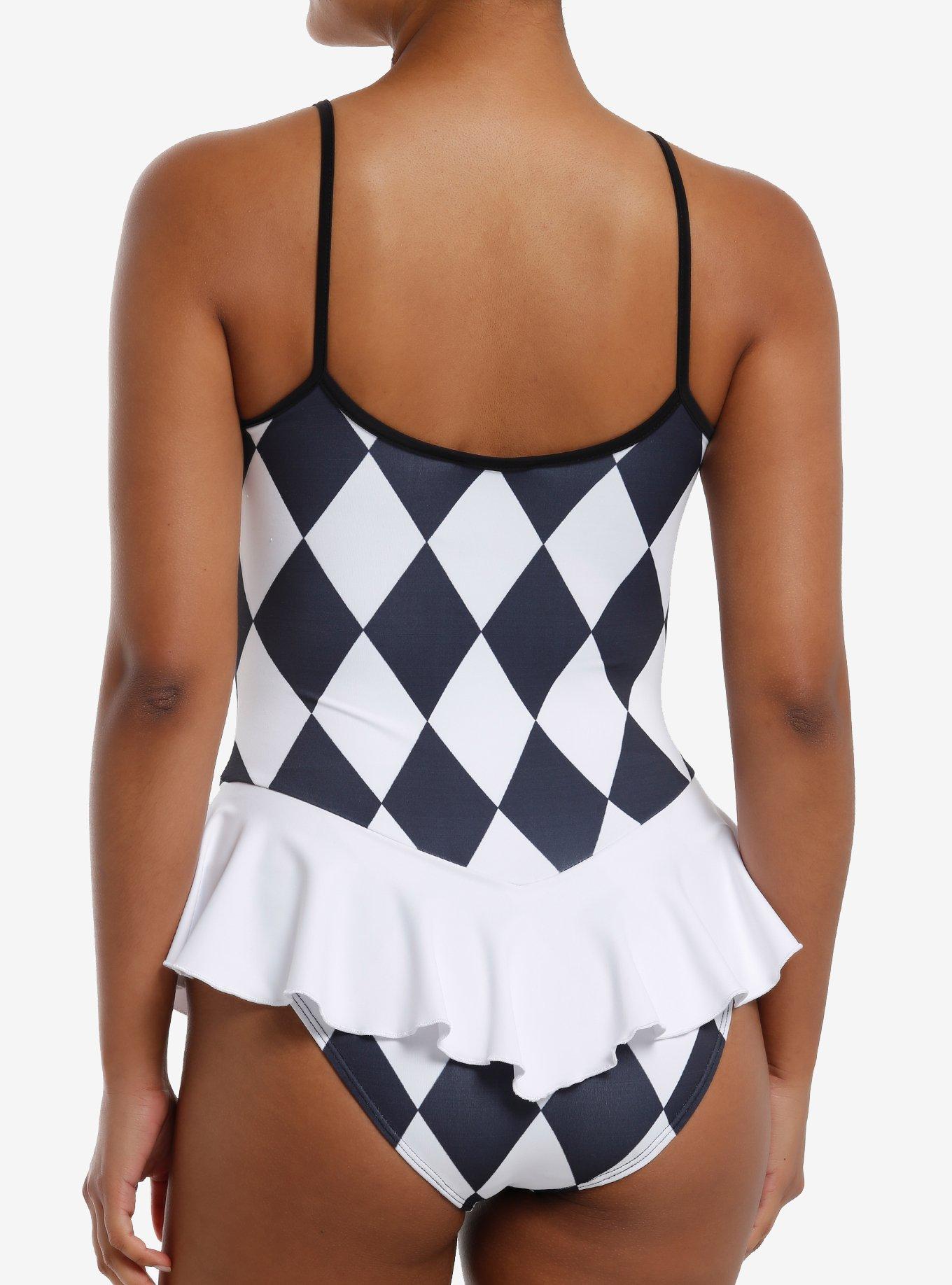 Black & White Argyle Girls Body Suit, , hi-res