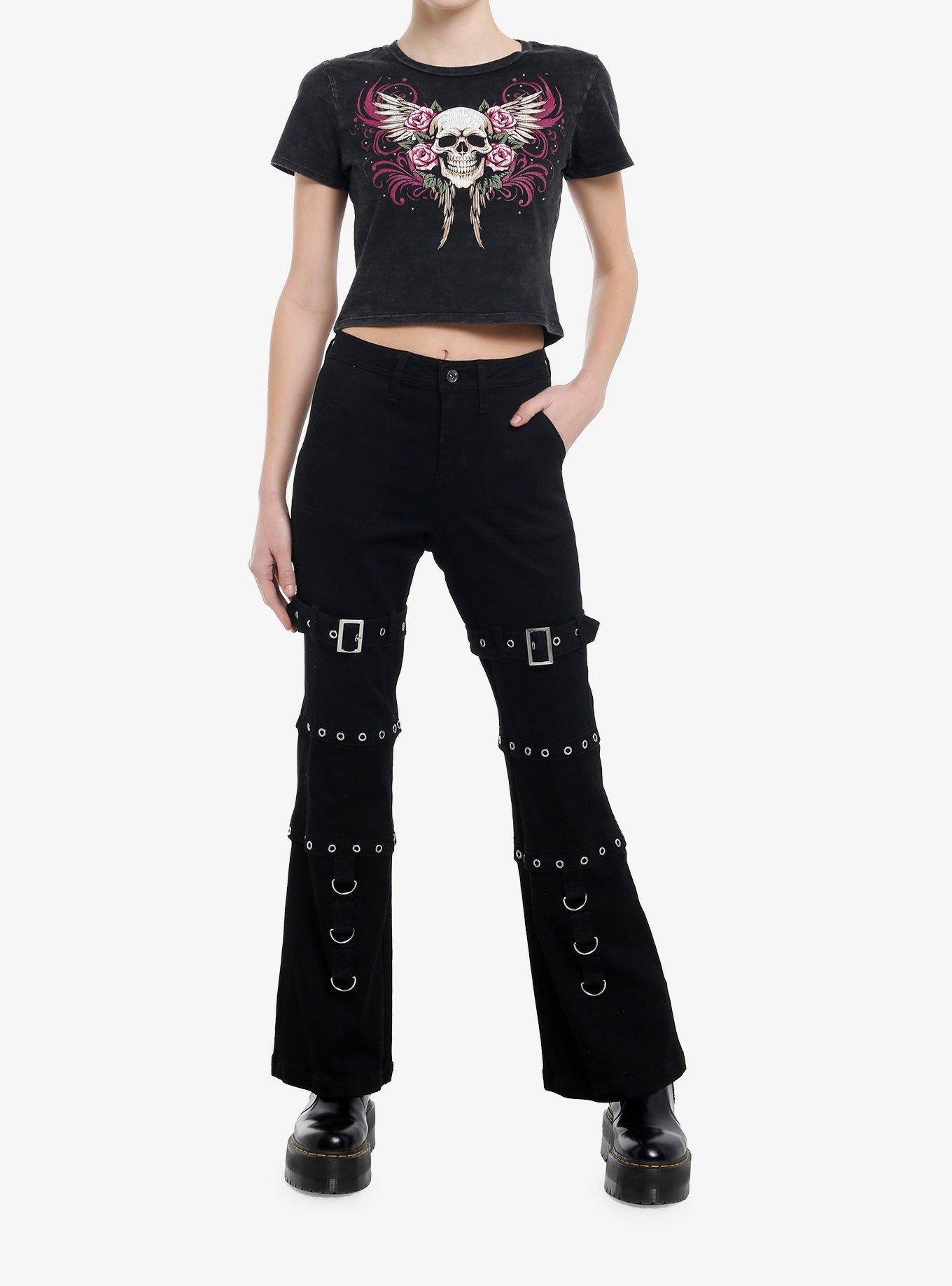 Social Collision Skull Wings Rhinestone Girls Baby T-Shirt, , hi-res