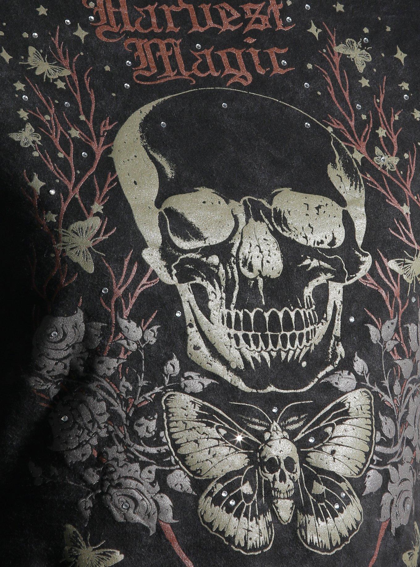 Thorn & Fable Harvest Magic Skull & Moth Rhinestone Girls Baby T-Shirt, , hi-res
