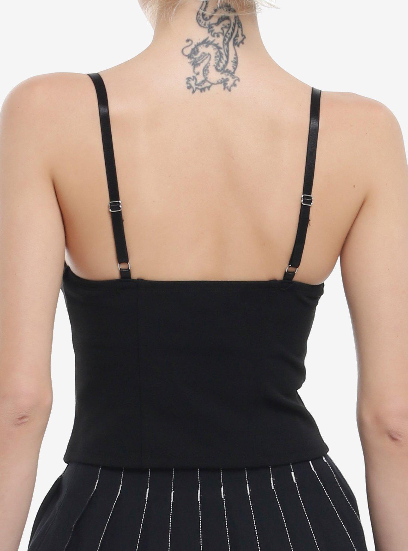 Black & White Lace Girls Bustier Top, , alternate