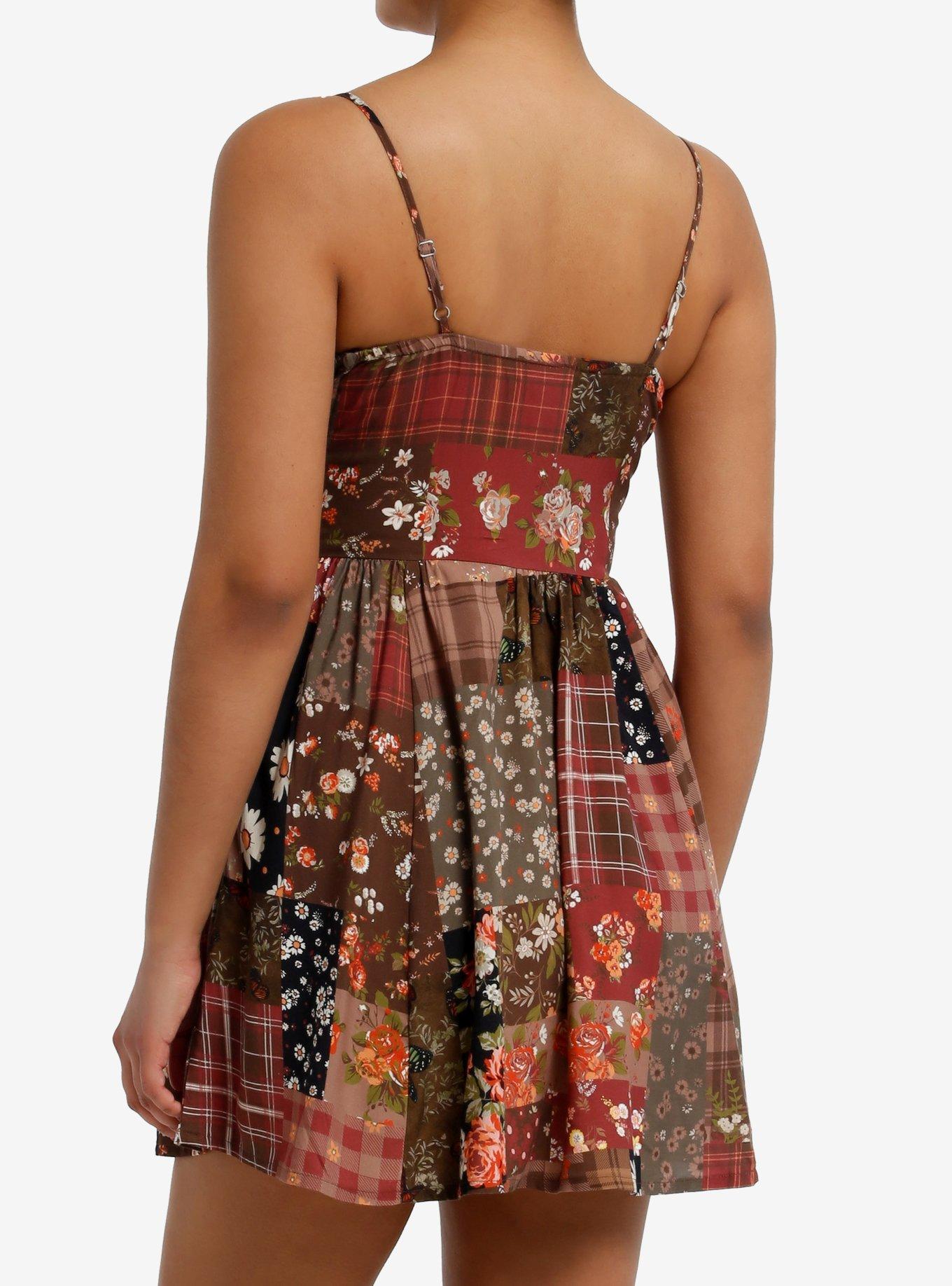 Thorn & Fable Cottage Floral Patchwork Cami Dress, MULTI, alternate