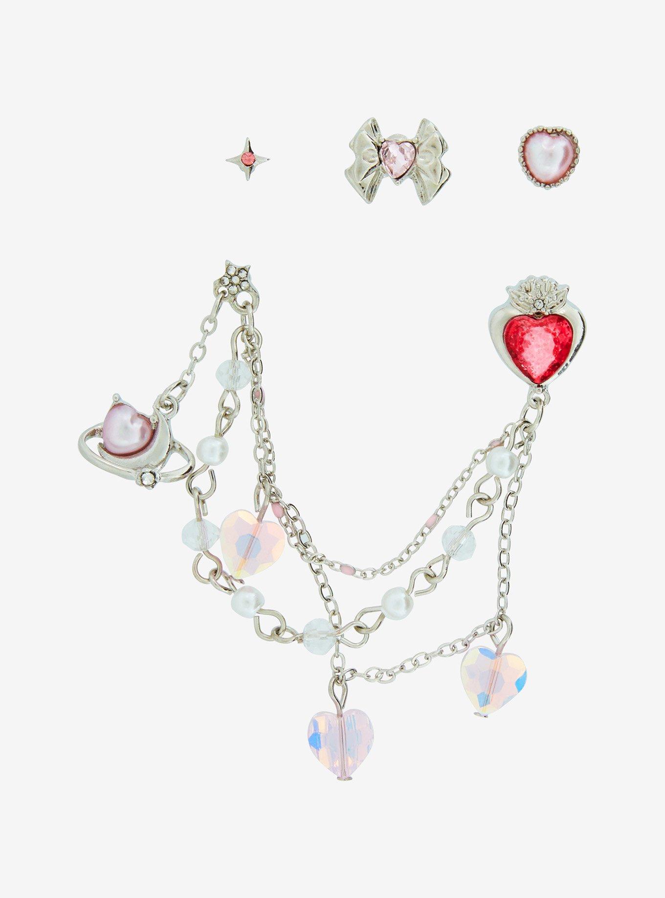 Sailor Moon Silver Earring Set — BoxLunch Exclusive, , alternate