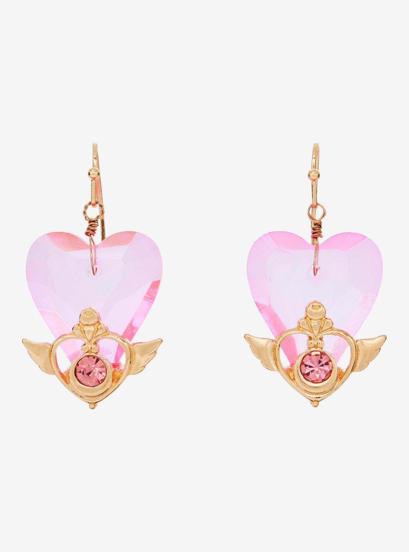 Pretty Guardian Sailor Moon Crisis Moon Compact Heart Earrings - BoxLunch Exclusive, , alternate