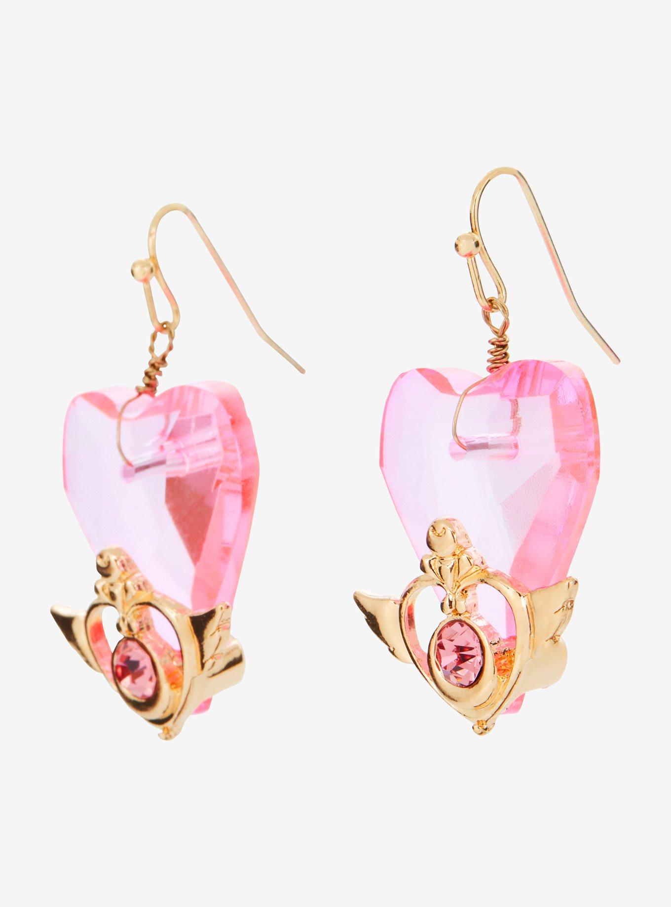 Pretty Guardian Sailor Moon Crisis Moon Compact Heart Earrings - BoxLunch Exclusive, , alternate